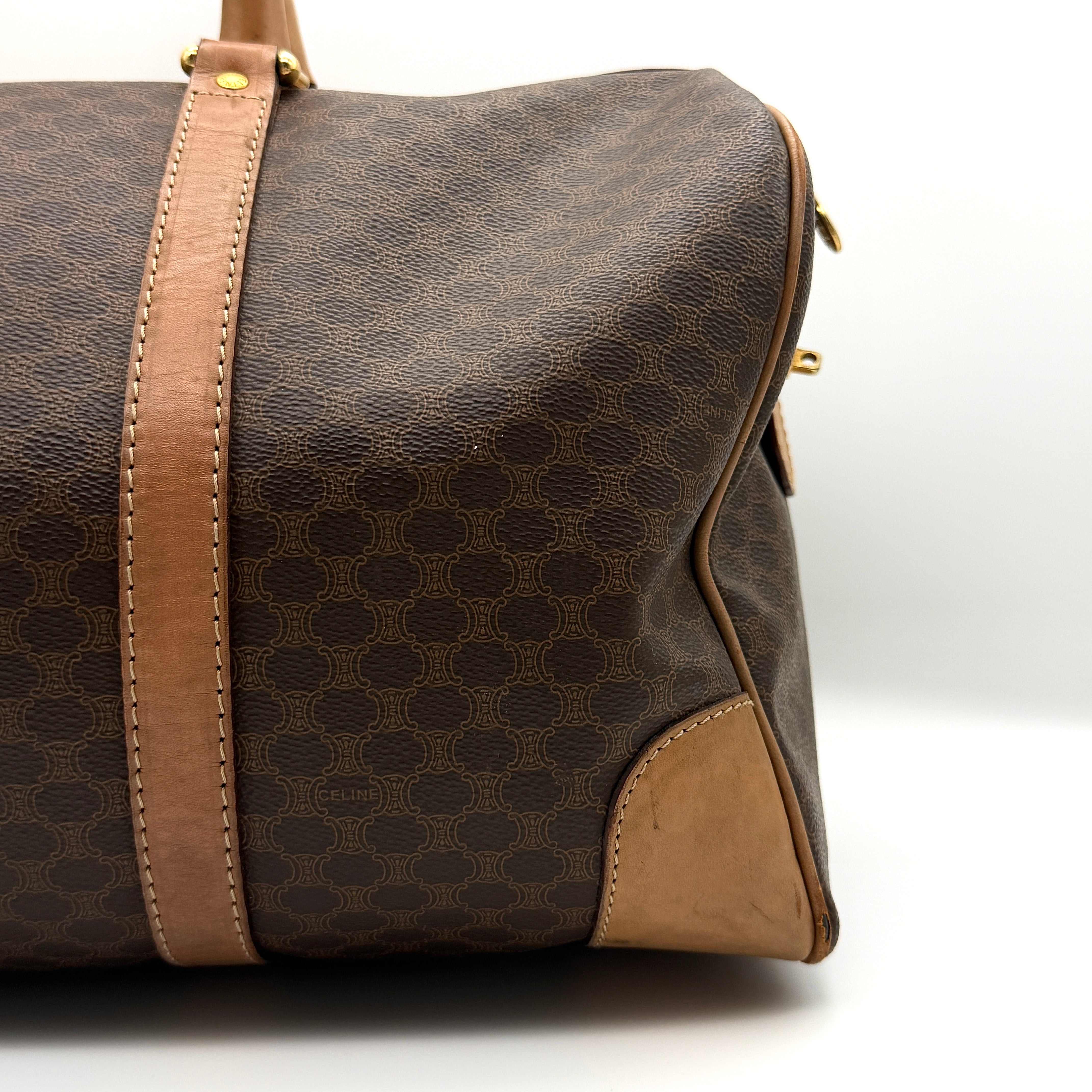 Celine Macadam Triomphe Duffle Bag Brown/Tan