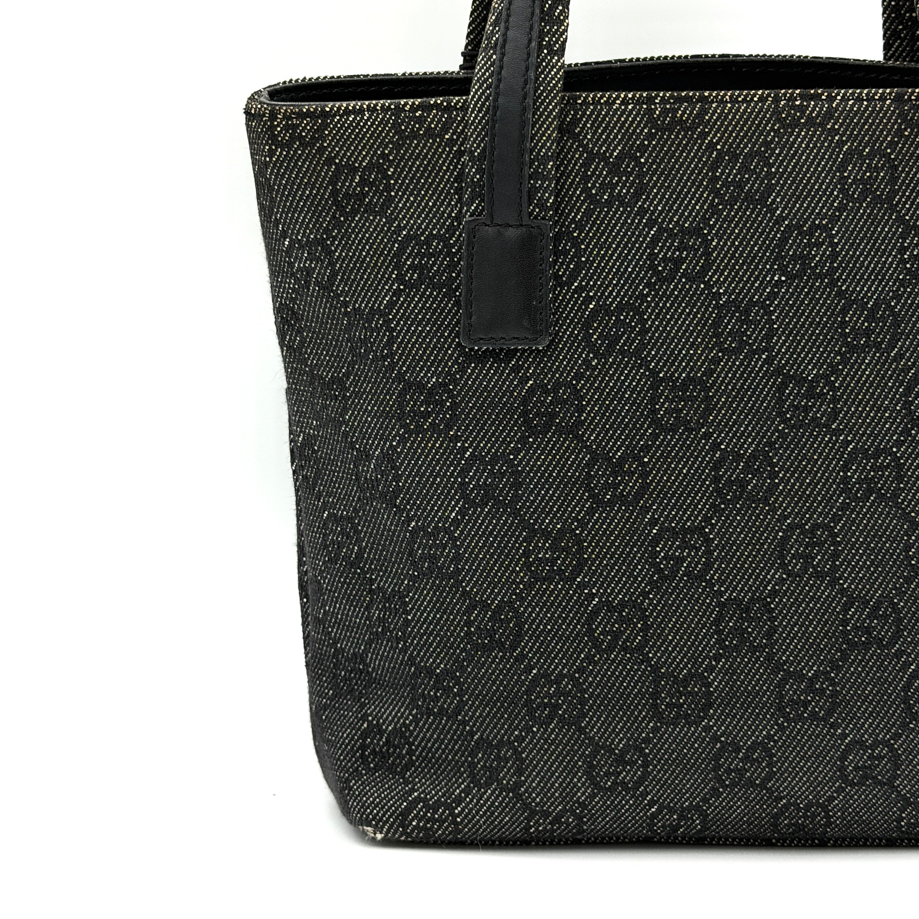 Gucci GG Monogram Heart Mini Tote Bag Black