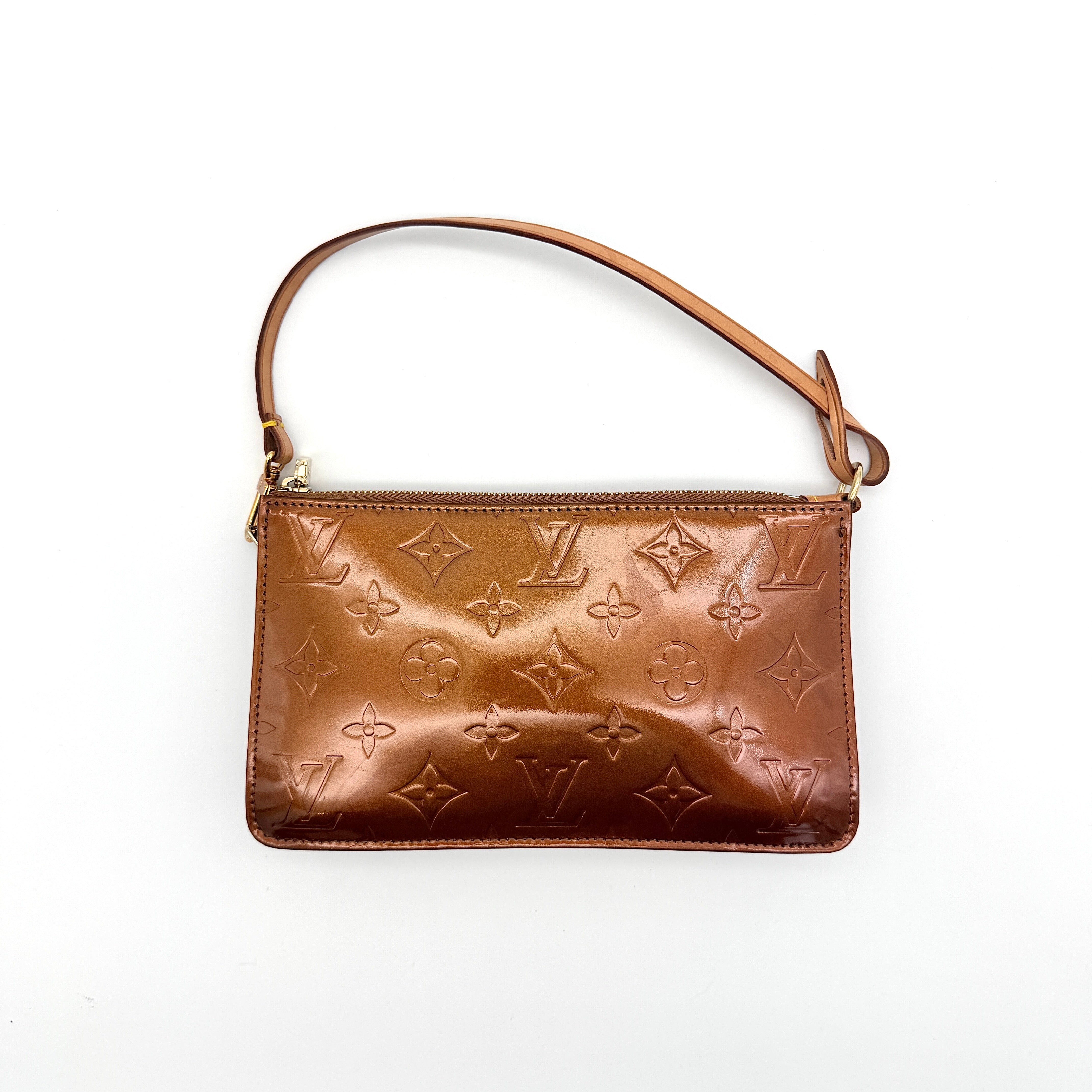 Louis Vuitton Monogram Lexington Vernis Pochette Bag Bronze