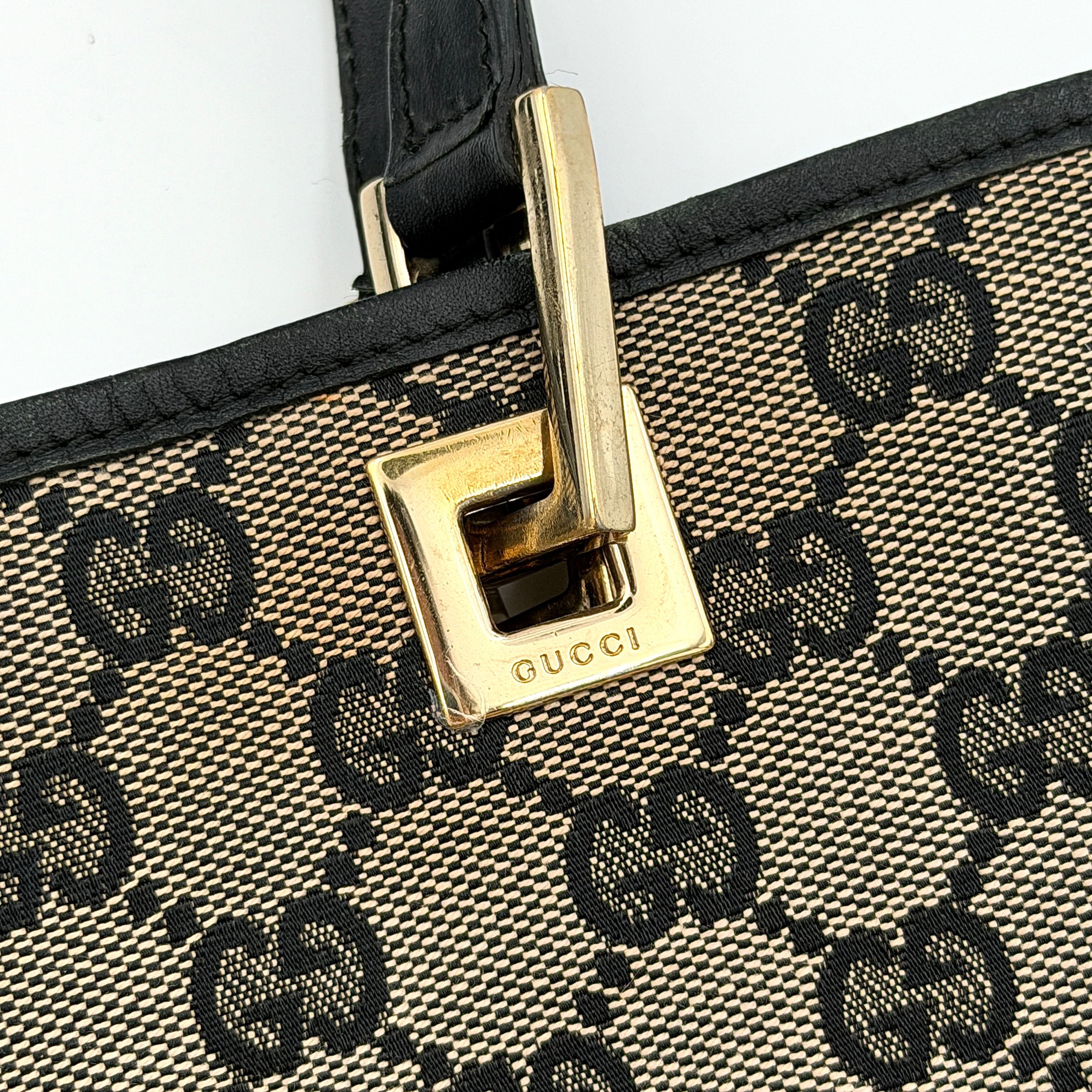 Gucci GG Monogram Tote Bag Black/Grey