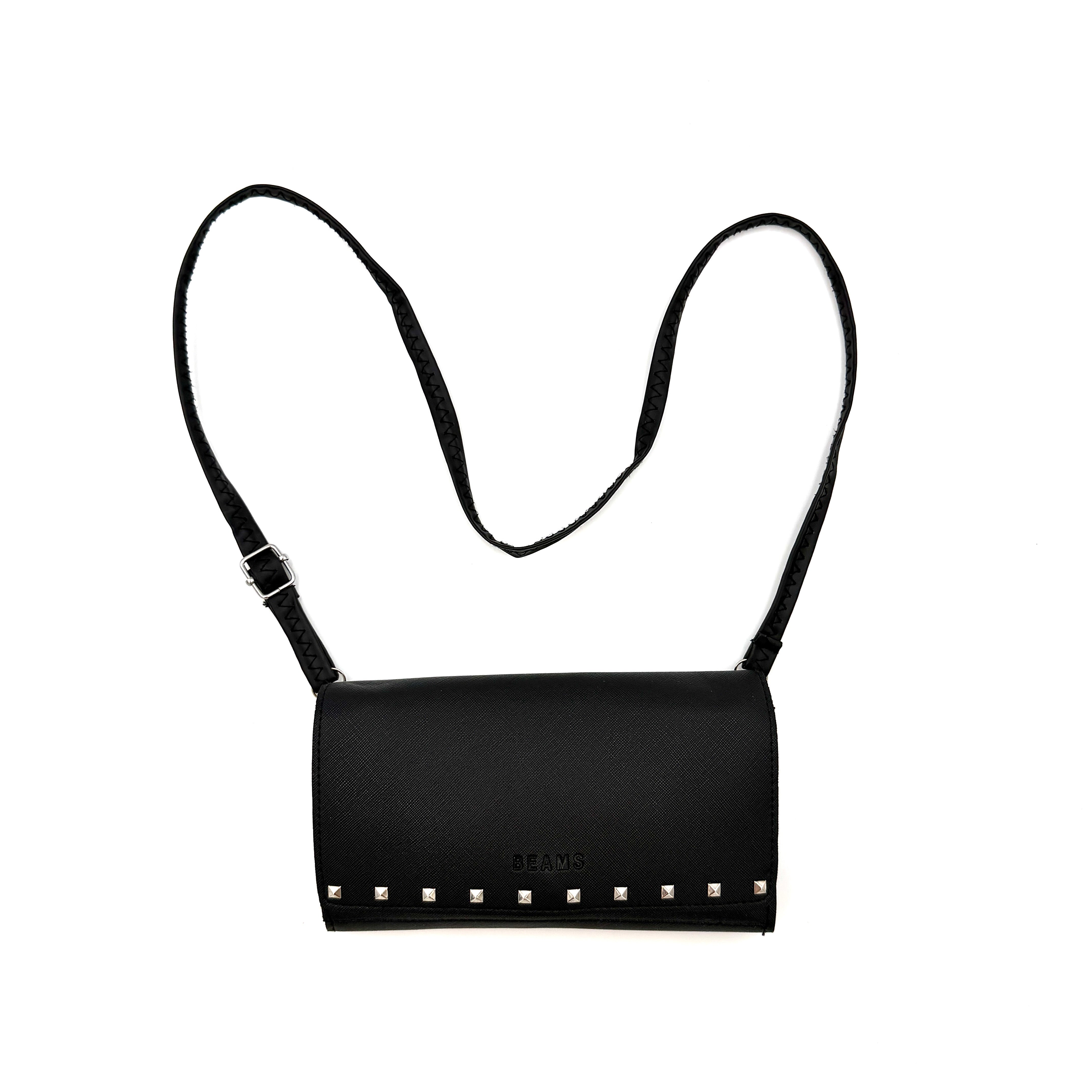 BEAMS Studded Crossbody Bag Black