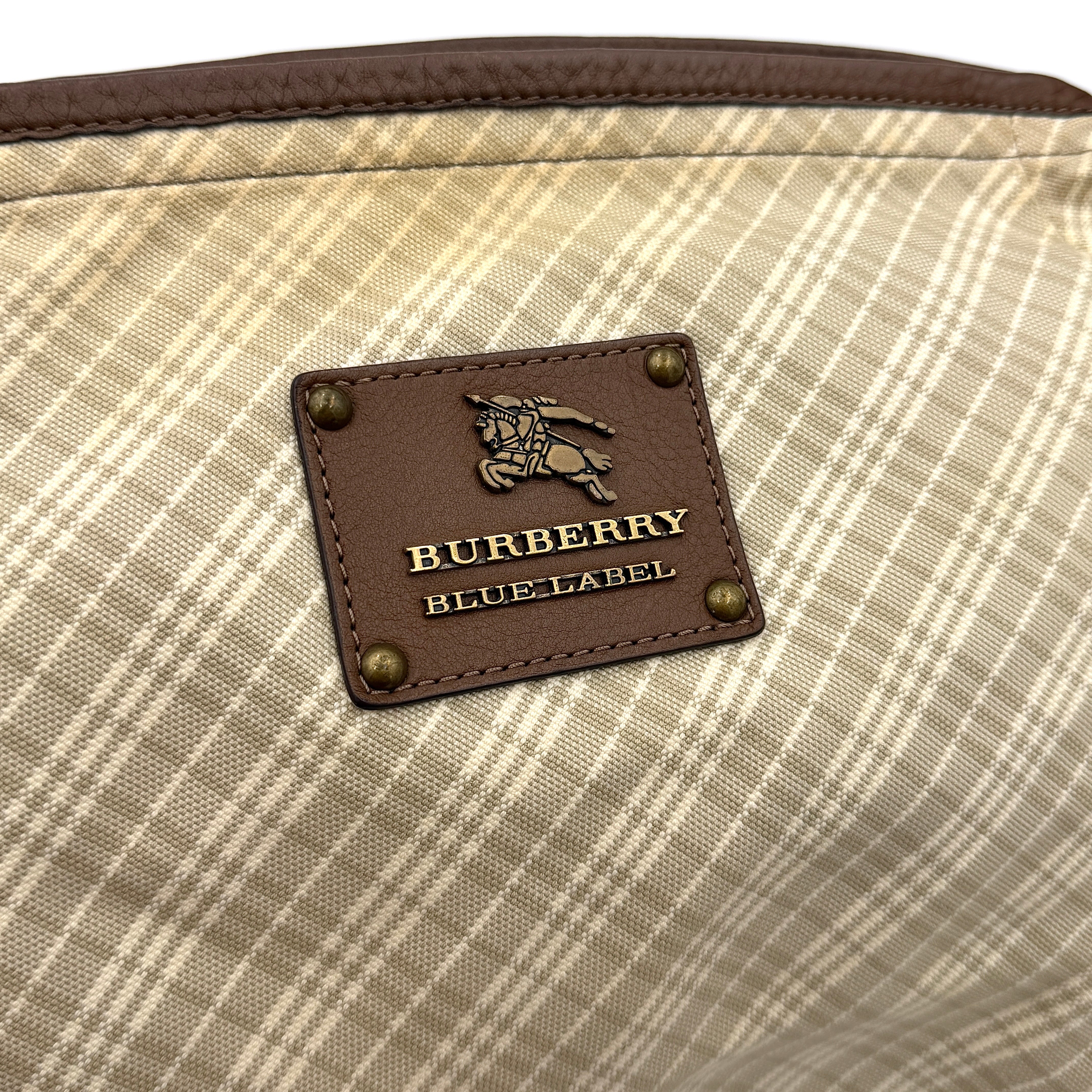 Burberry 2Way Nova Check Shoulder Bag Cream/Light Brown