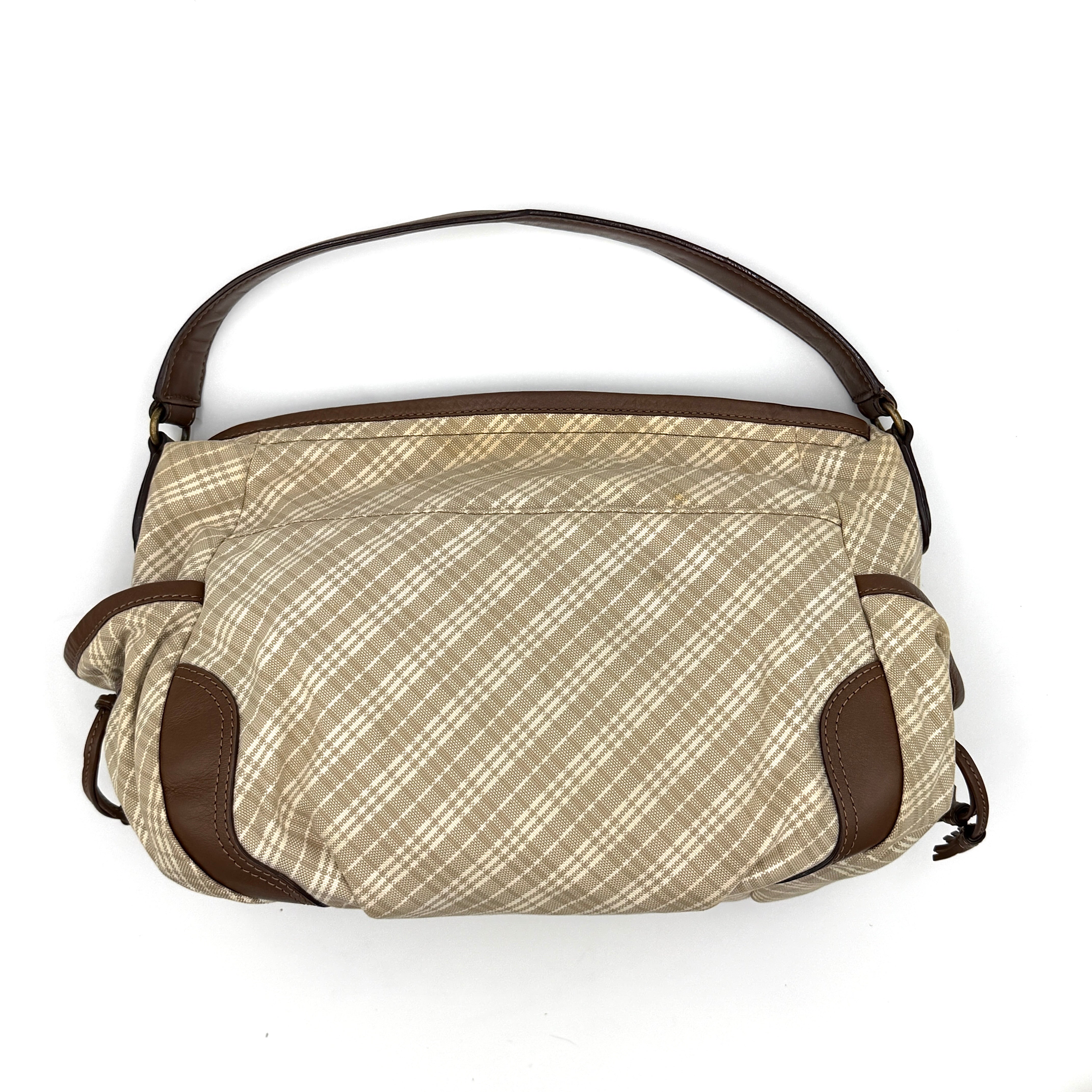 Burberry 2Way Nova Check Shoulder Bag Cream/Light Brown