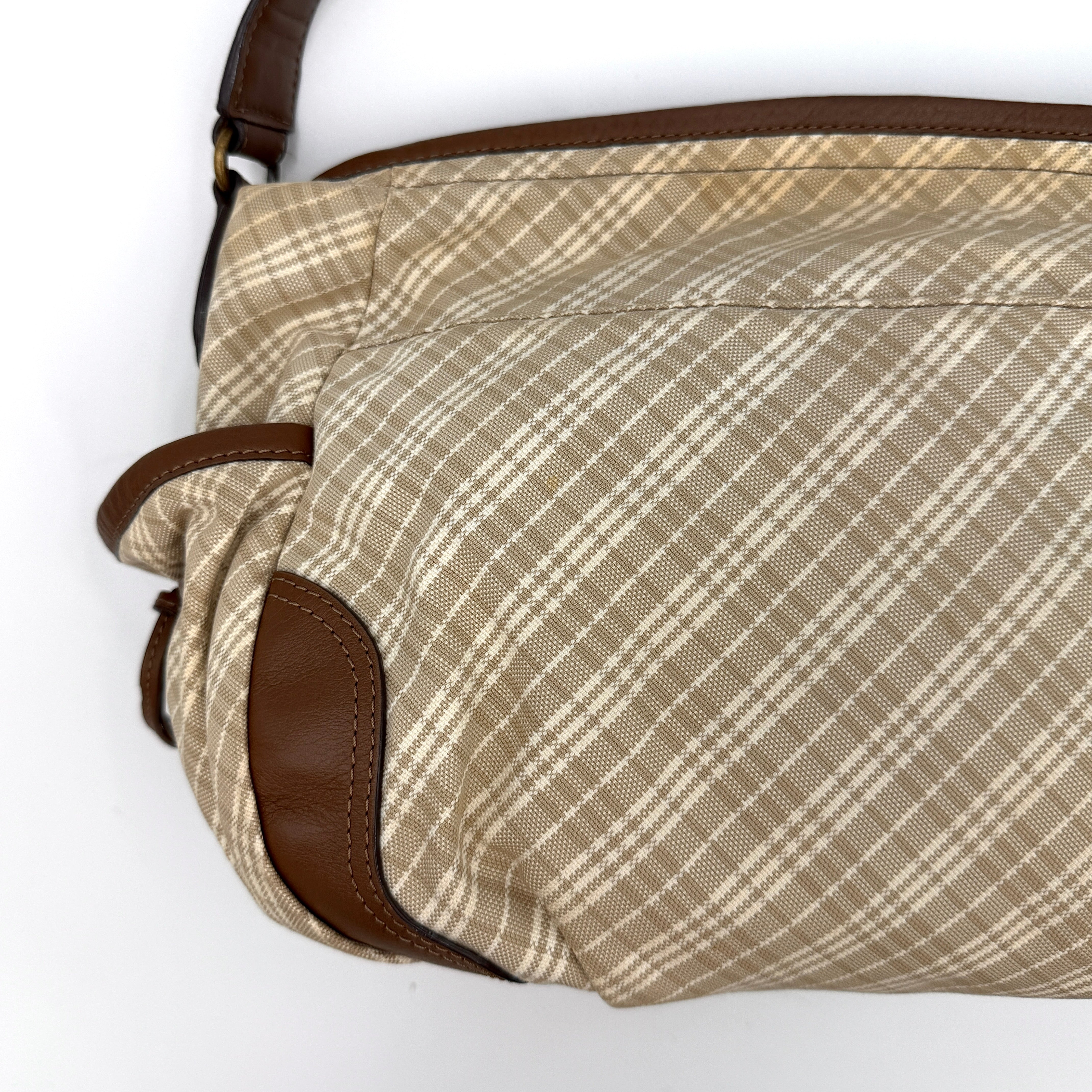 Burberry 2Way Nova Check Shoulder Bag Cream/Light Brown