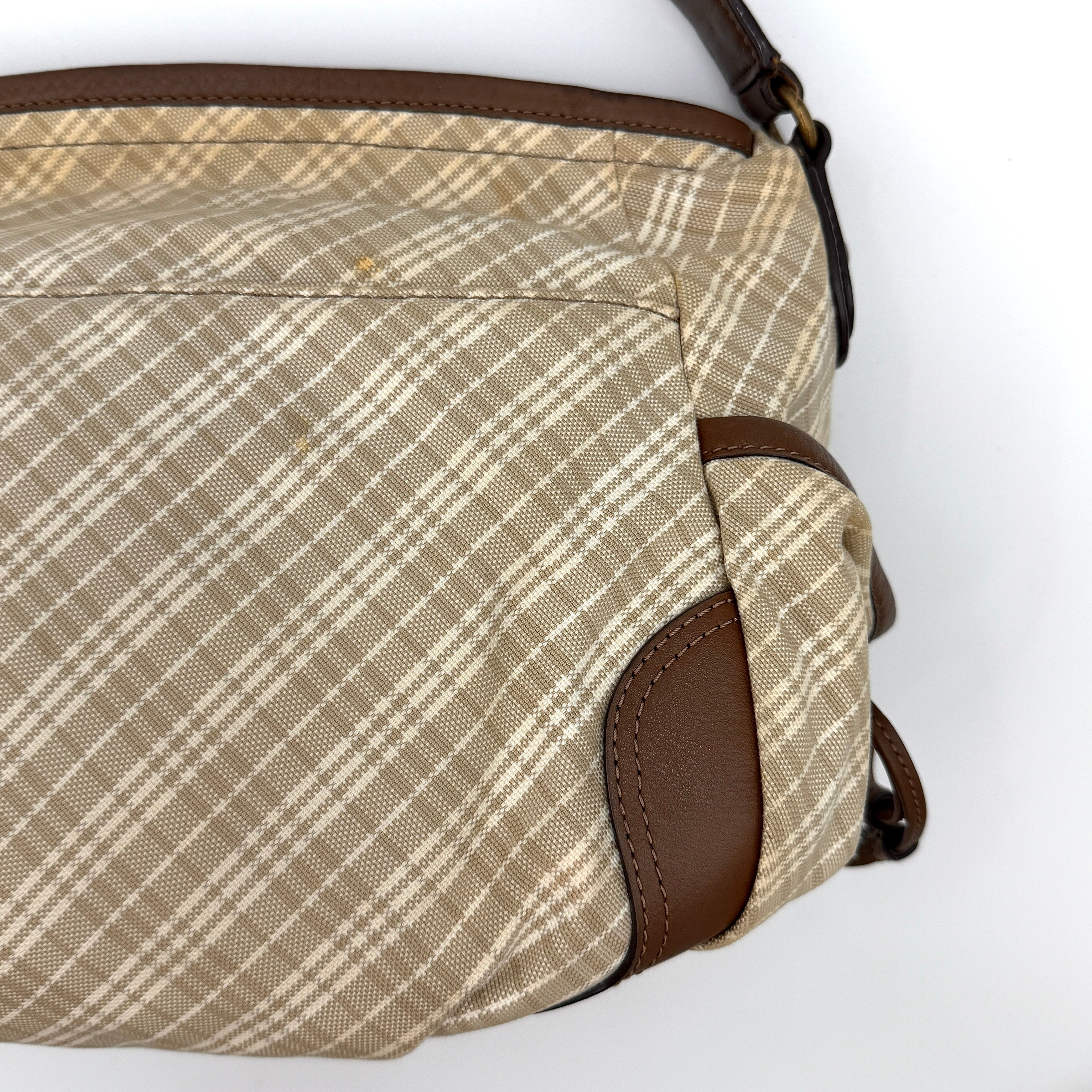 Burberry 2Way Nova Check Shoulder Bag Cream/Light Brown