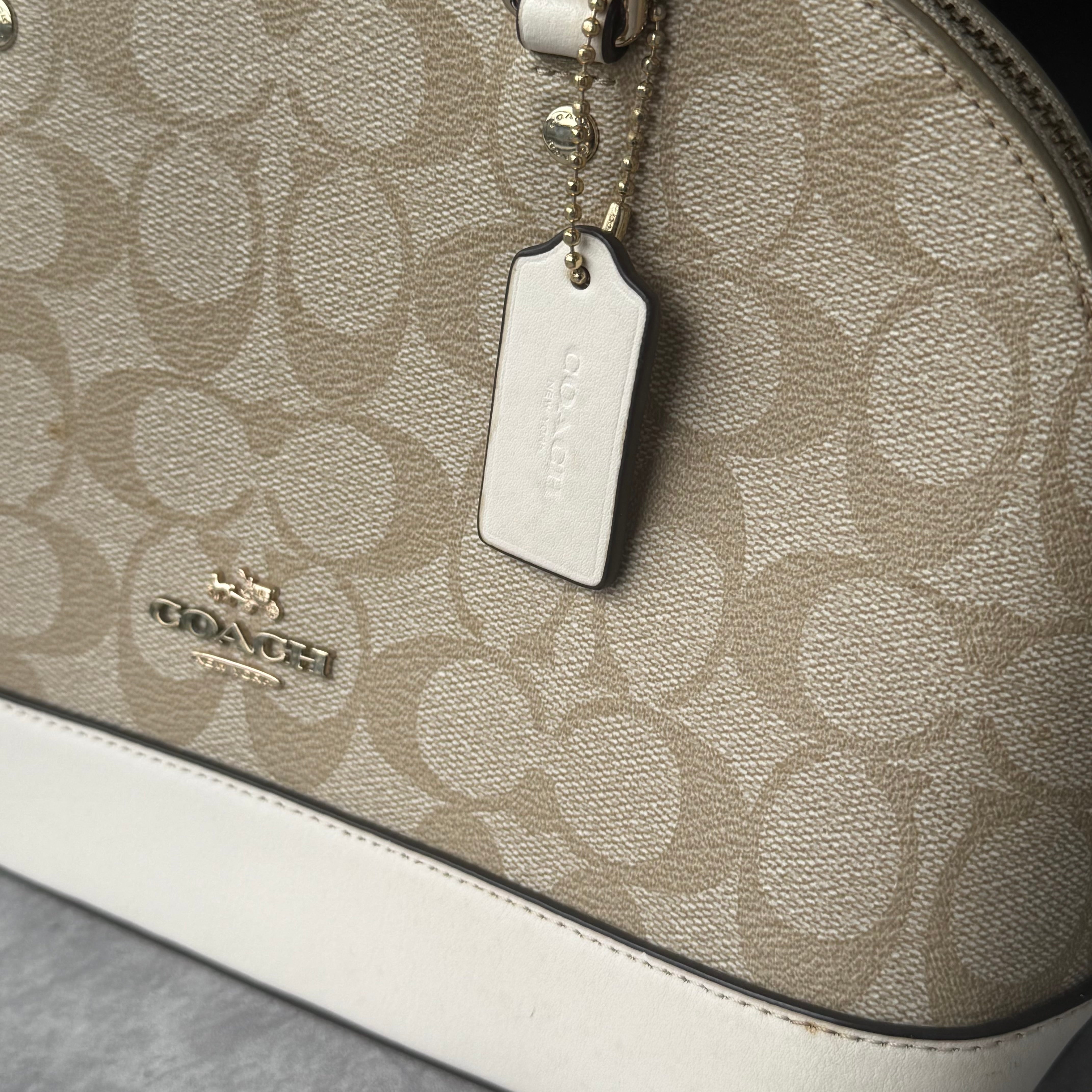 Coach 2Way Signature Sierra Hand Bag Beige/Cream