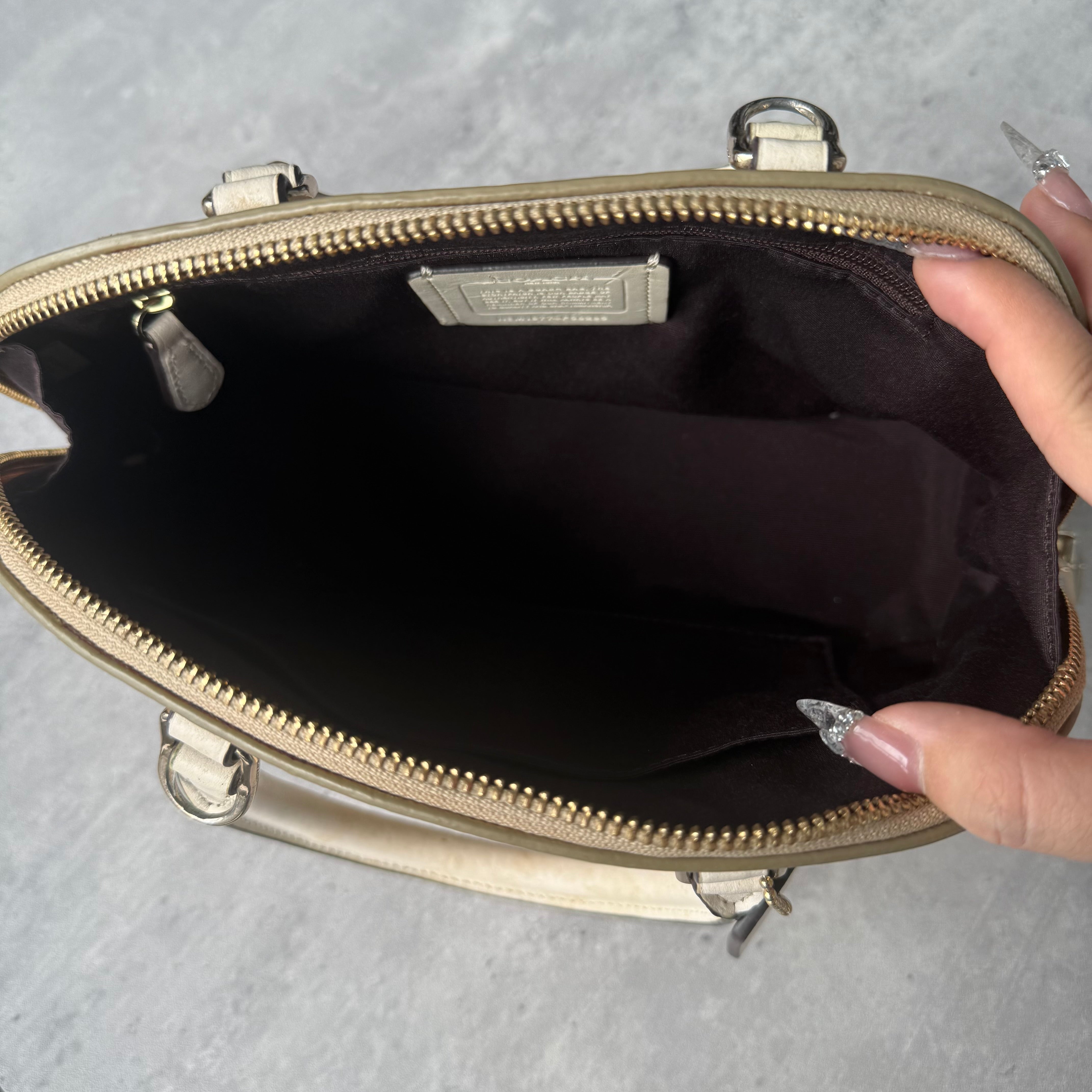 Coach 2Way Signature Sierra Hand Bag Beige/Cream