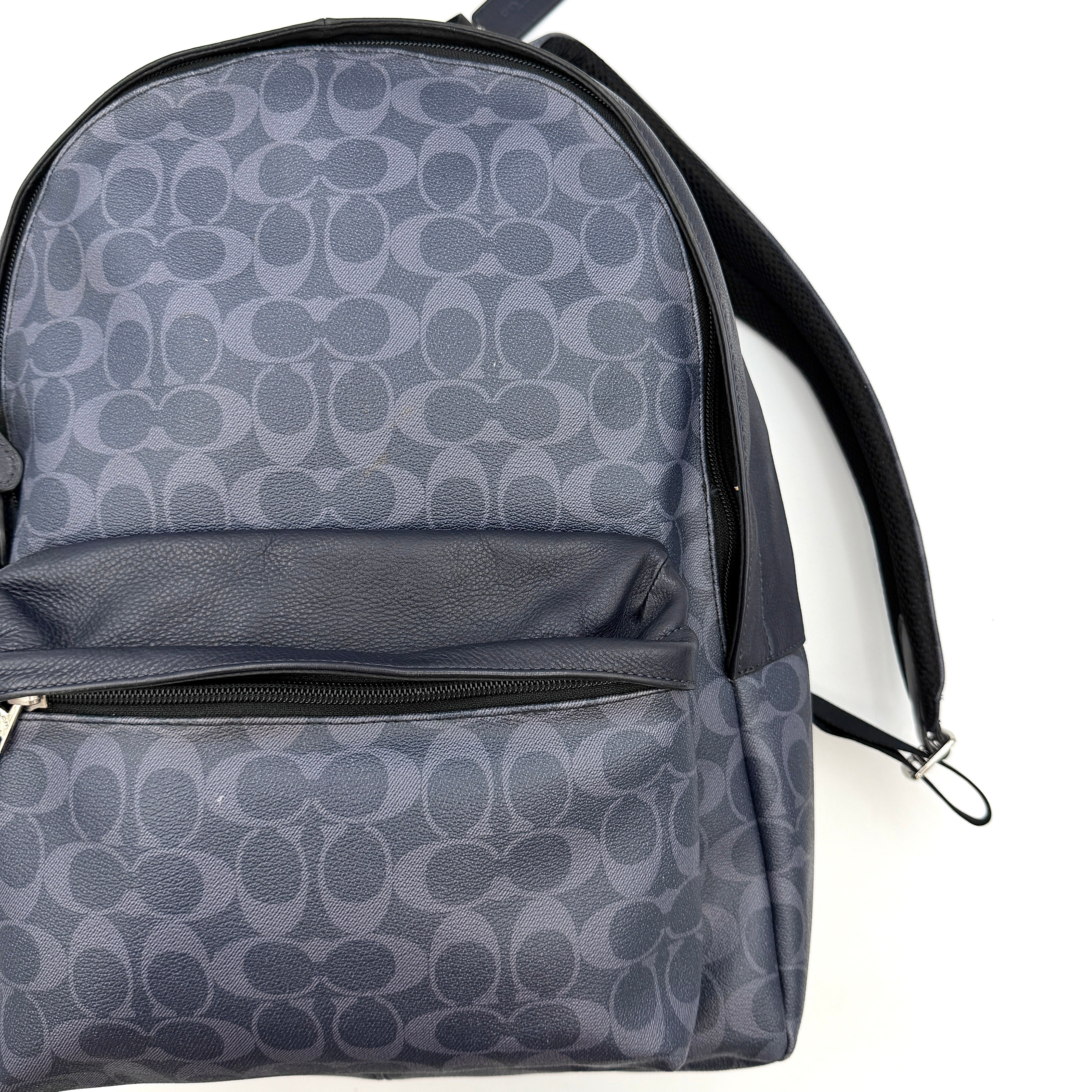 Coach Signature Charles Backpack Navy Blue