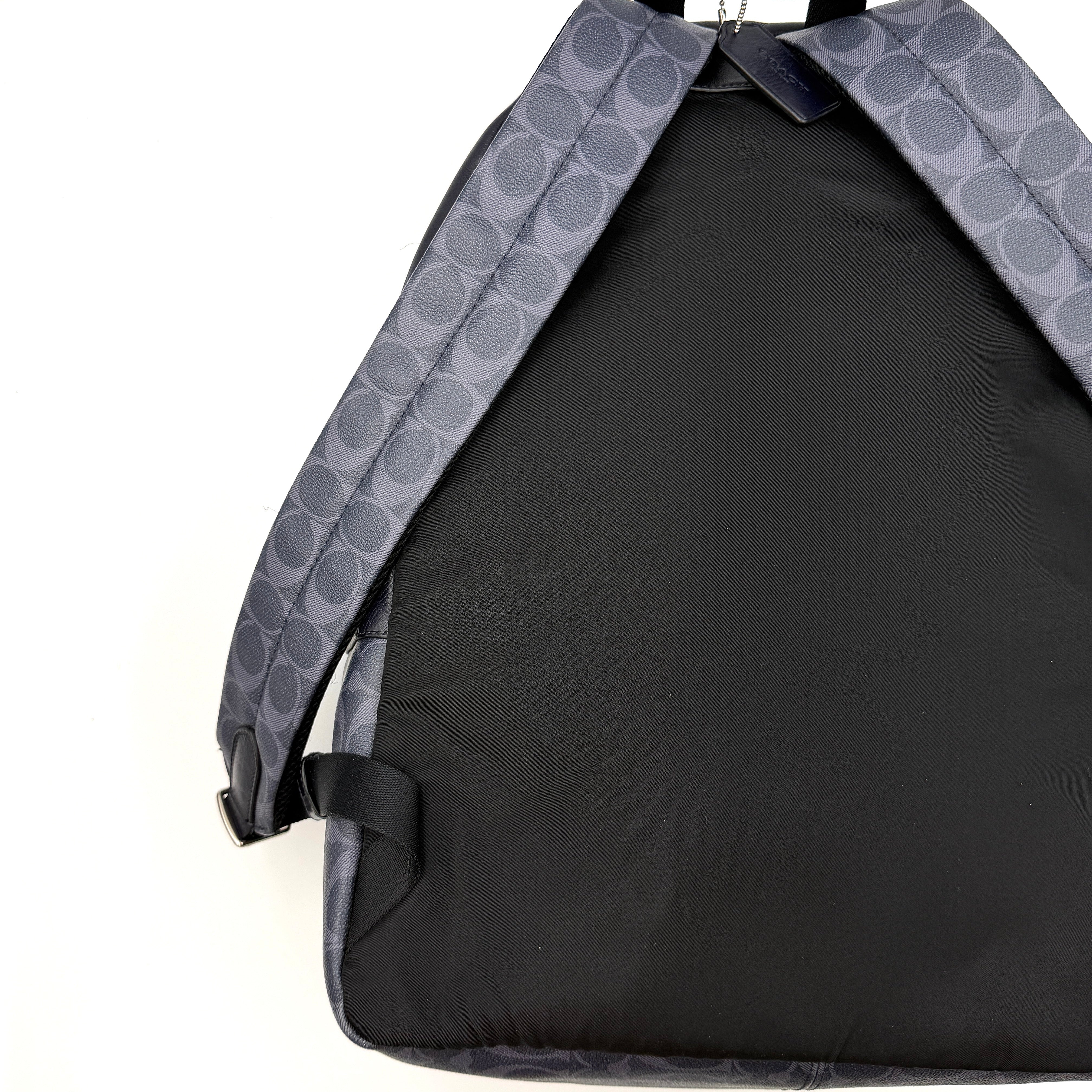 Coach Signature Charles Backpack Navy Blue