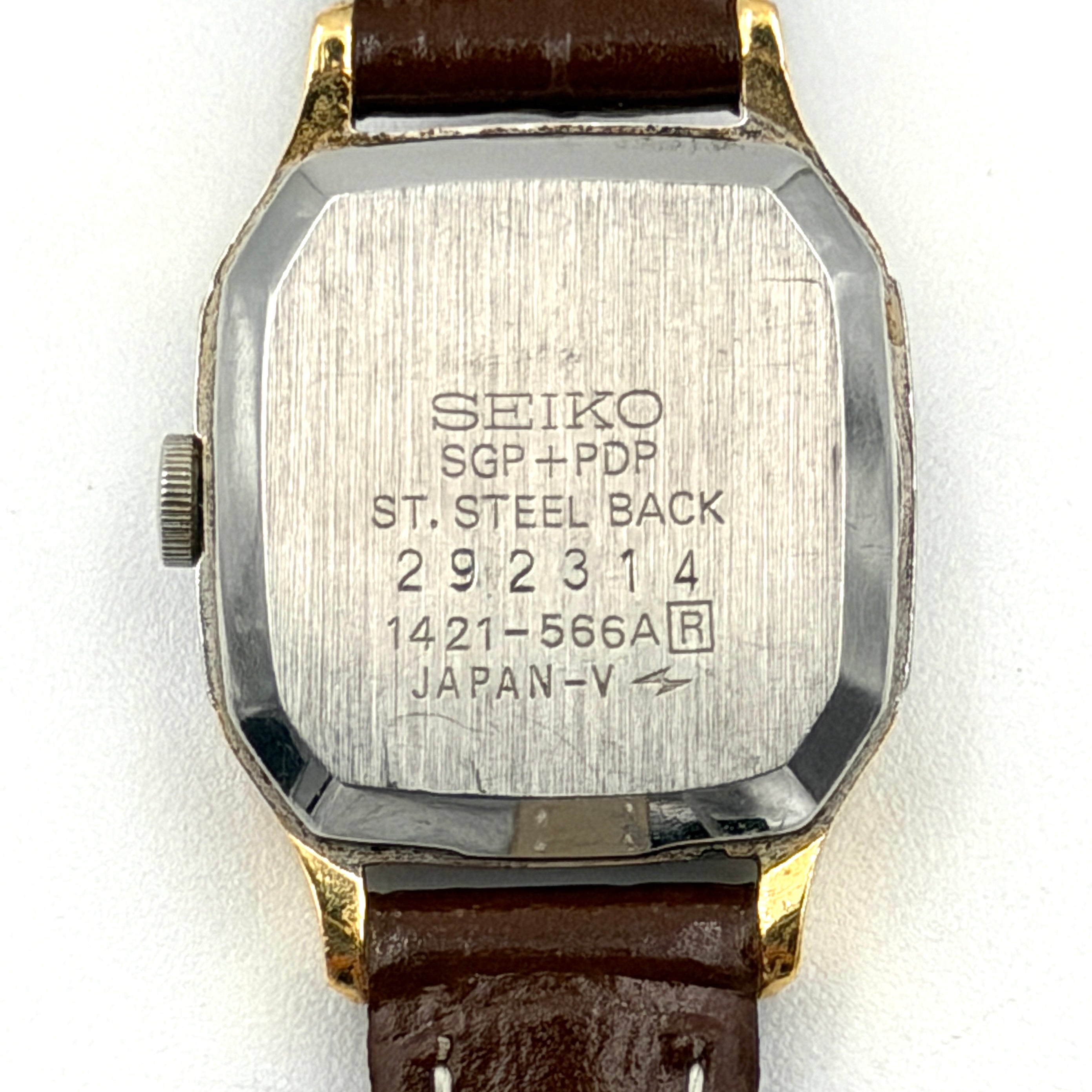 Seiko Tank 1421-566A Quartz Watch Gold/Black
