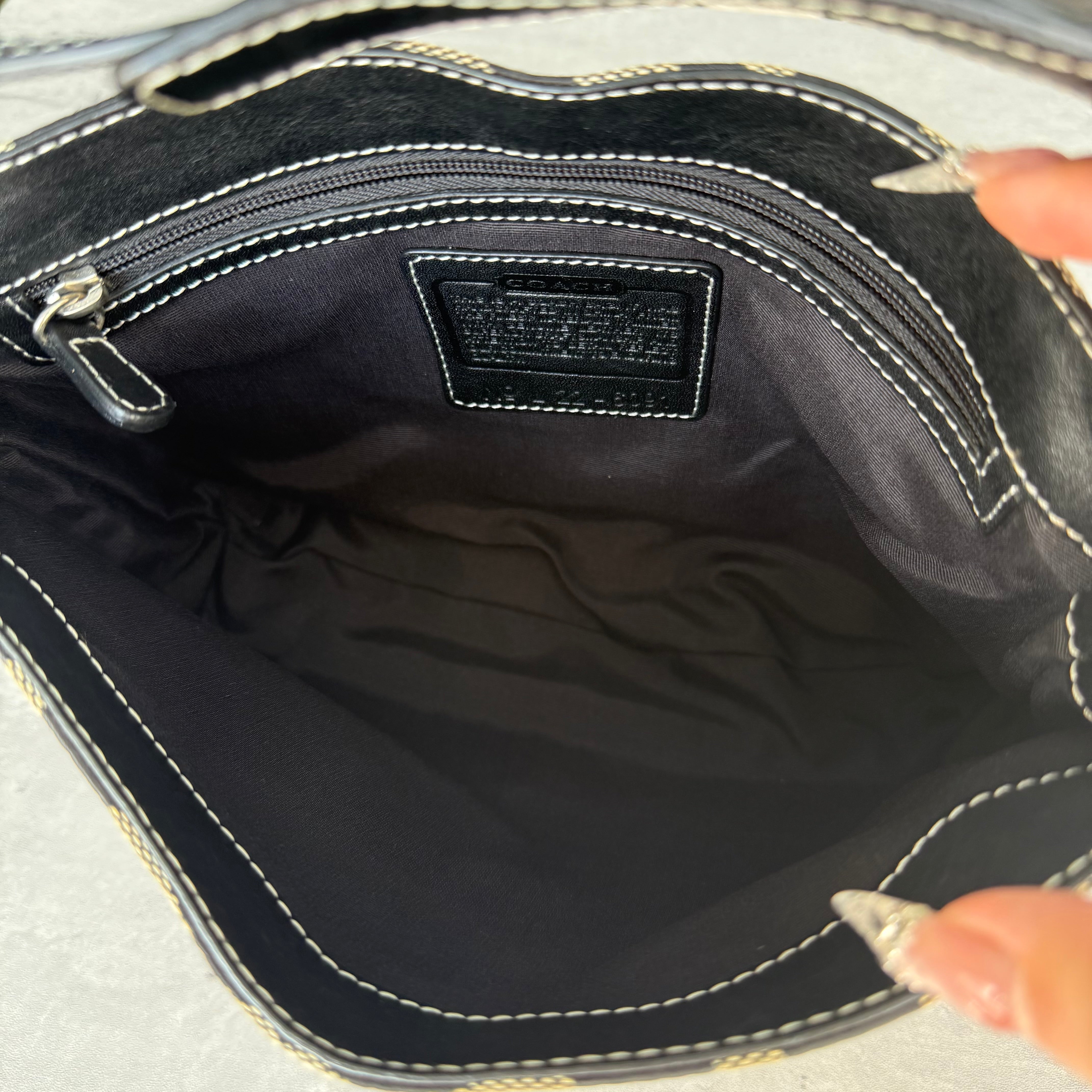 Coach Hobo Signature Clip Canvas Handbag Grey/Black