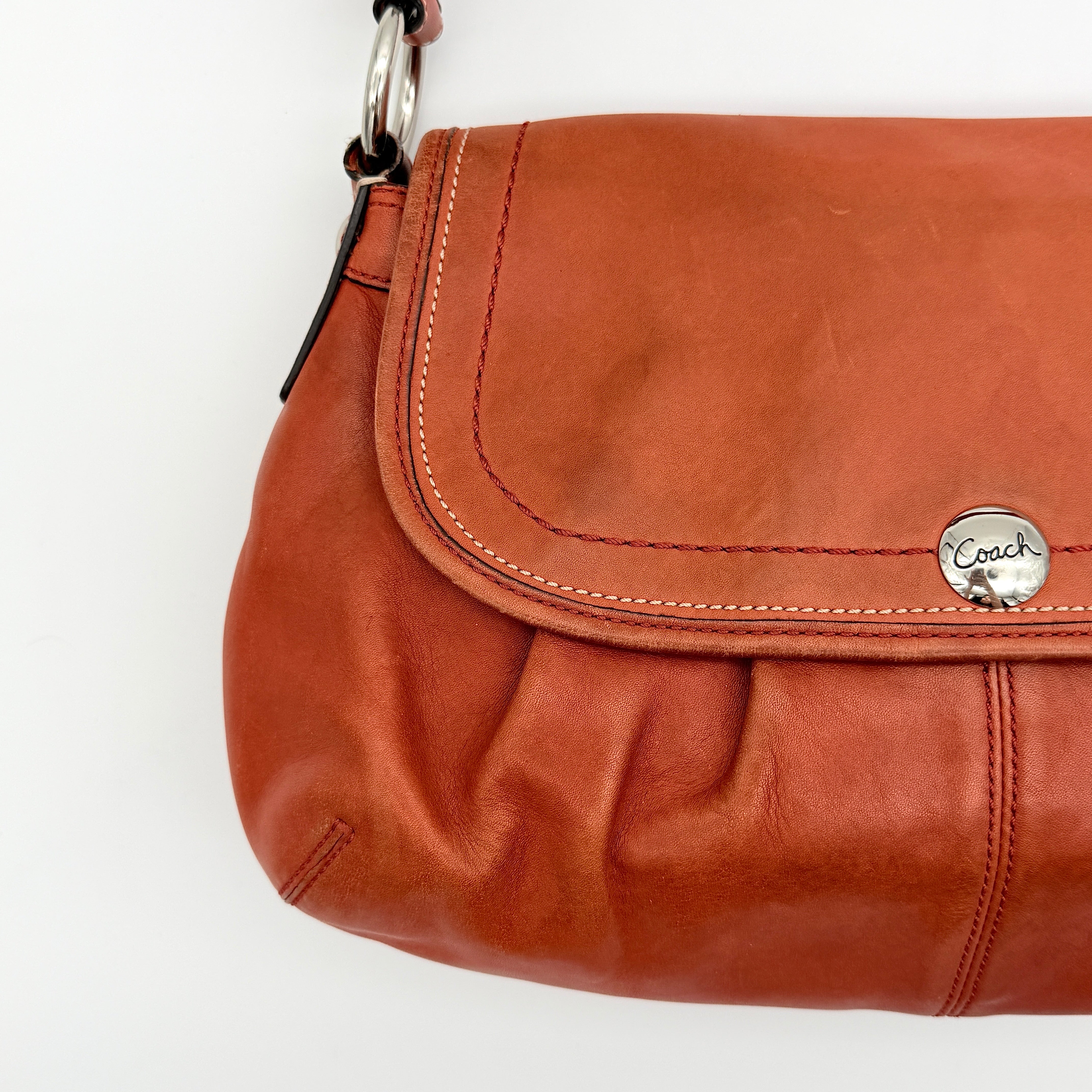 Coach Soho Pleated Shoulder Bag Burnt Orange