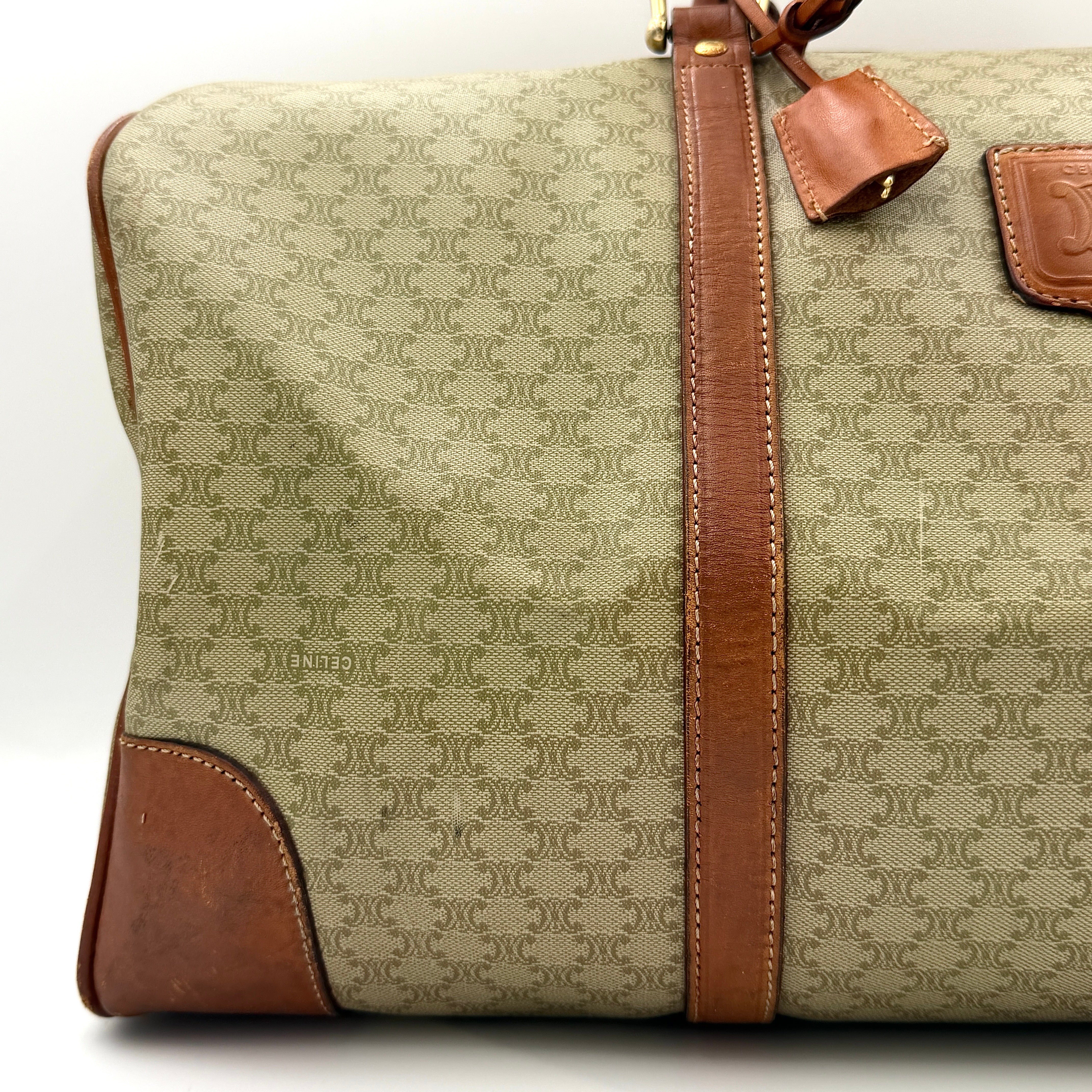 Celine Macadam Triomphe Duffle Bag Beige