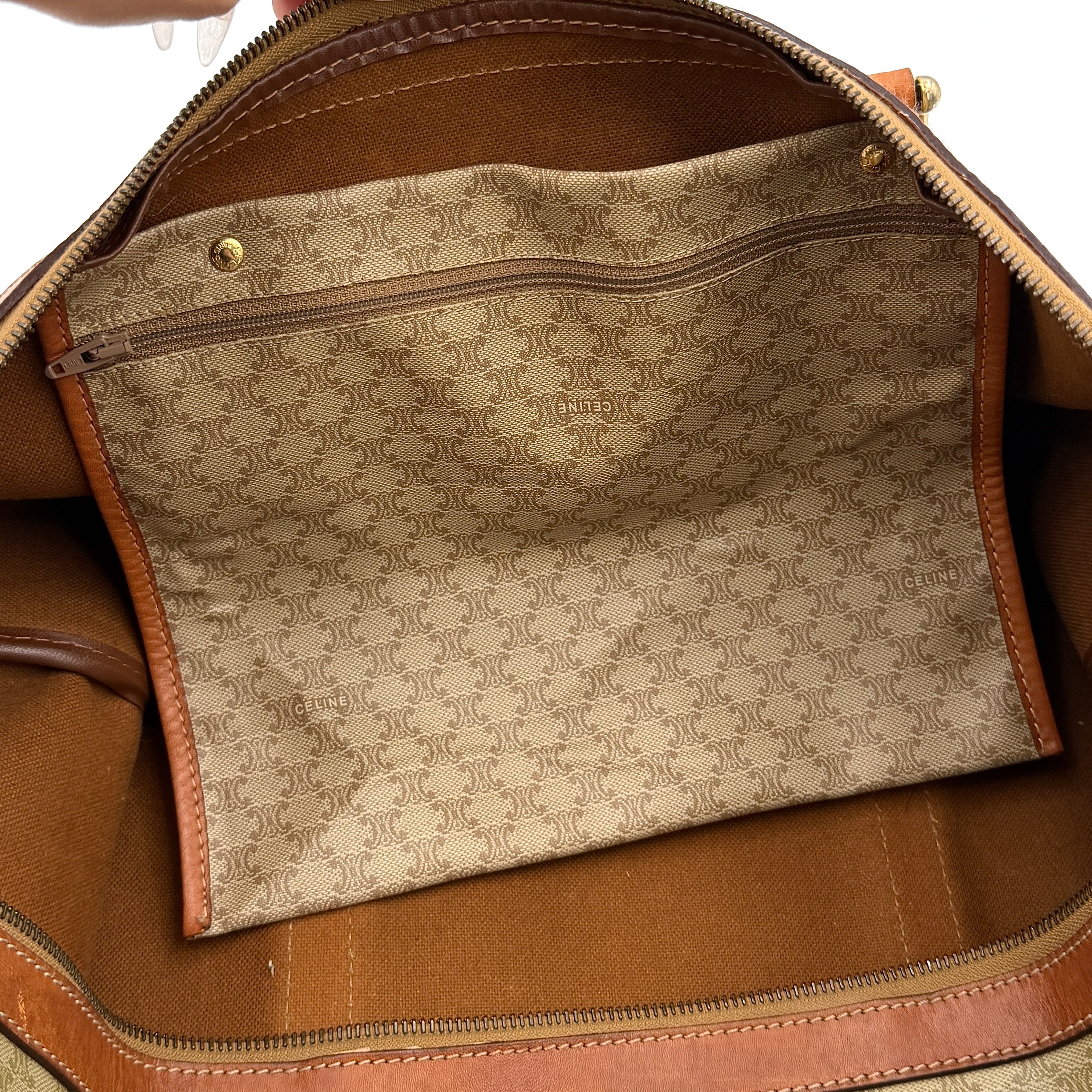 Celine Macadam Triomphe Duffle Bag Beige