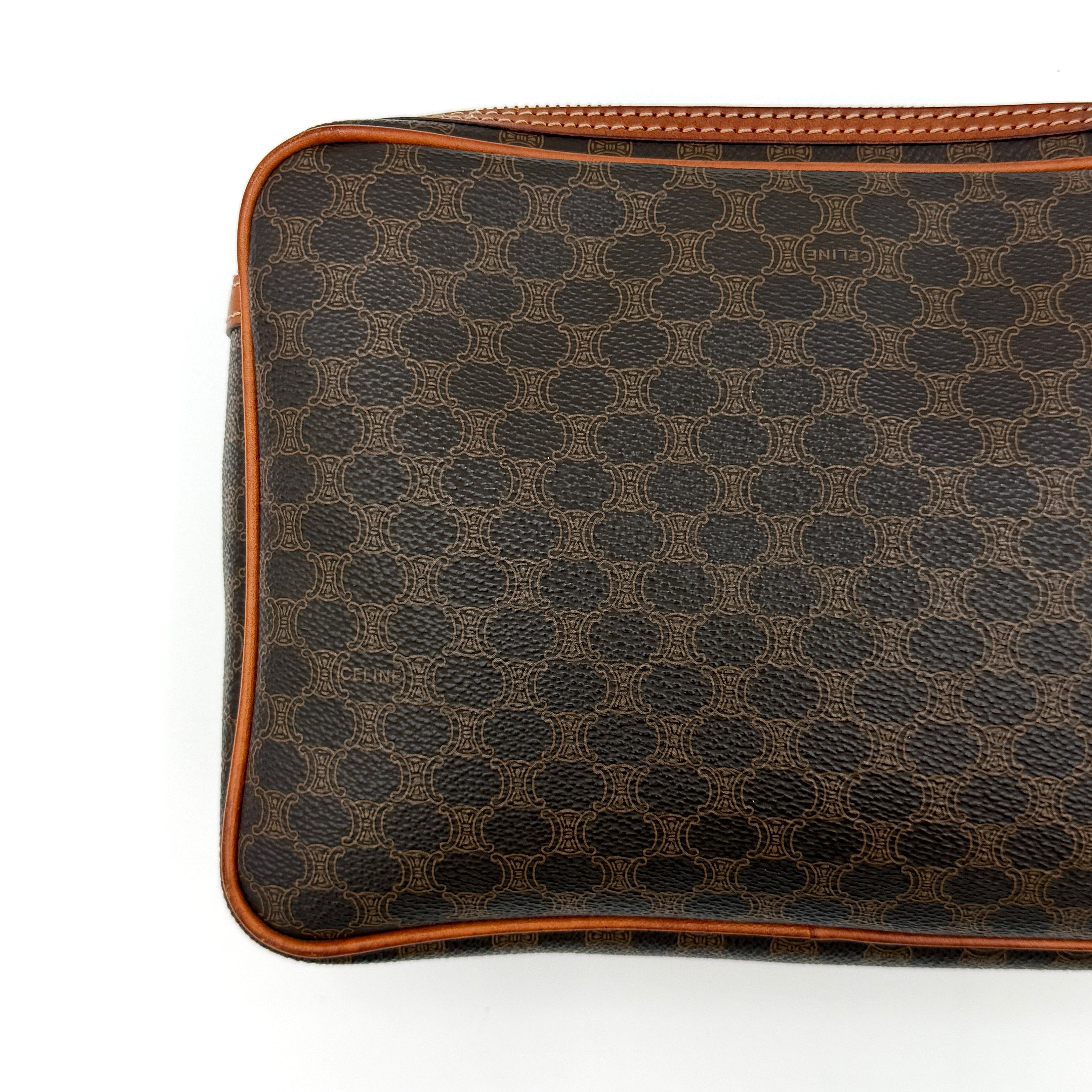 Celine Triomphe Macadam Clutch Bag Brown