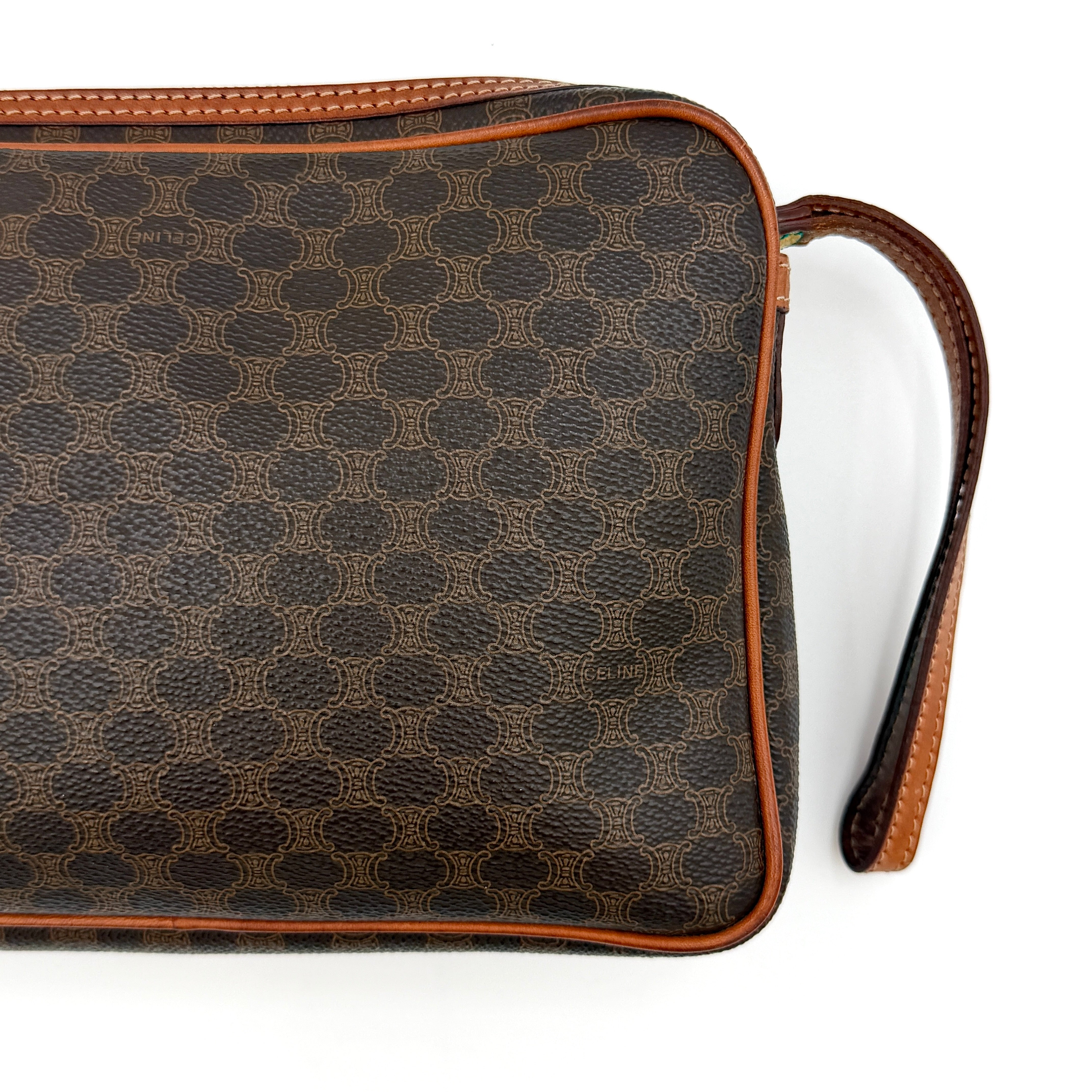 Celine Triomphe Macadam Clutch Bag Brown