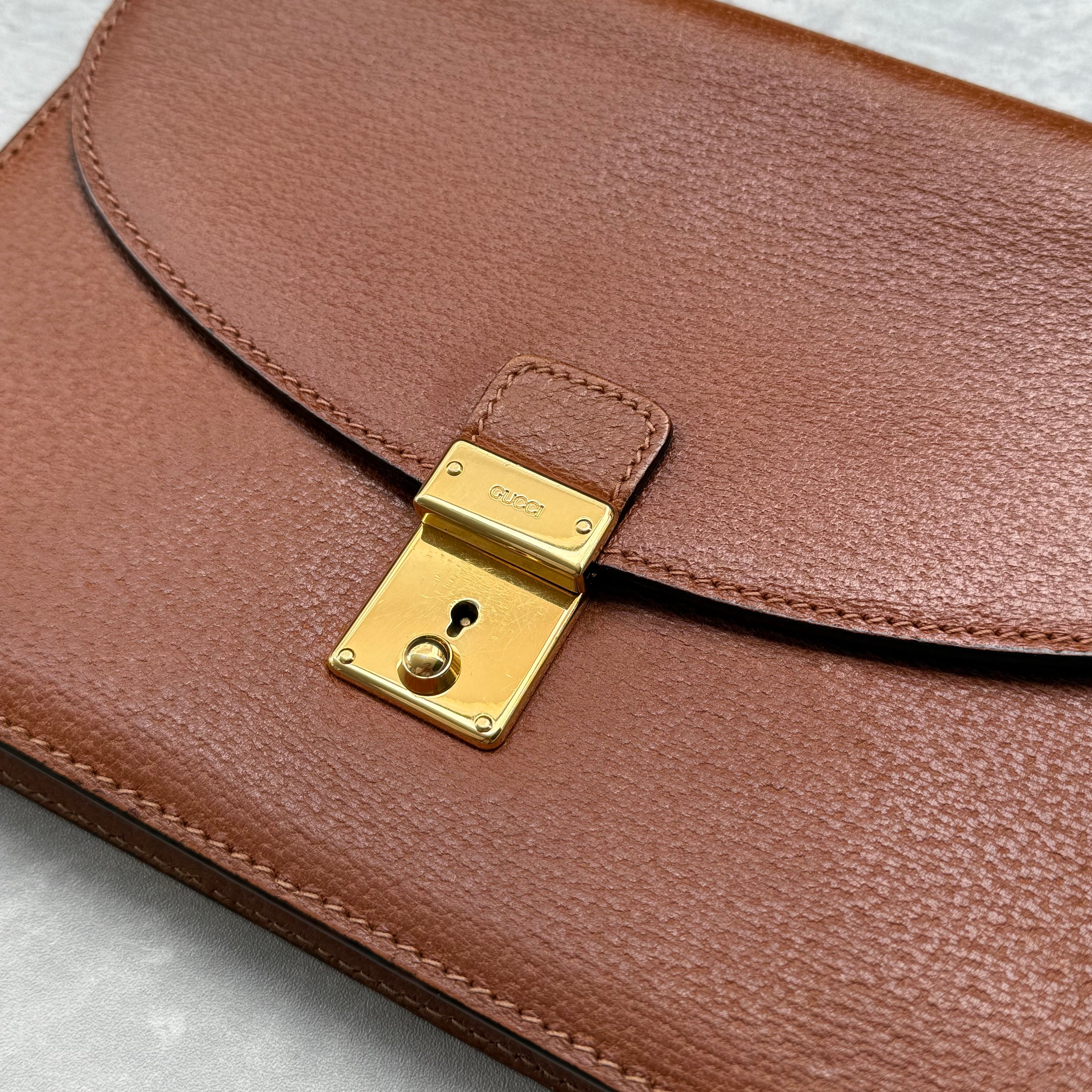 Gucci Vintage Clutch Bag Brown