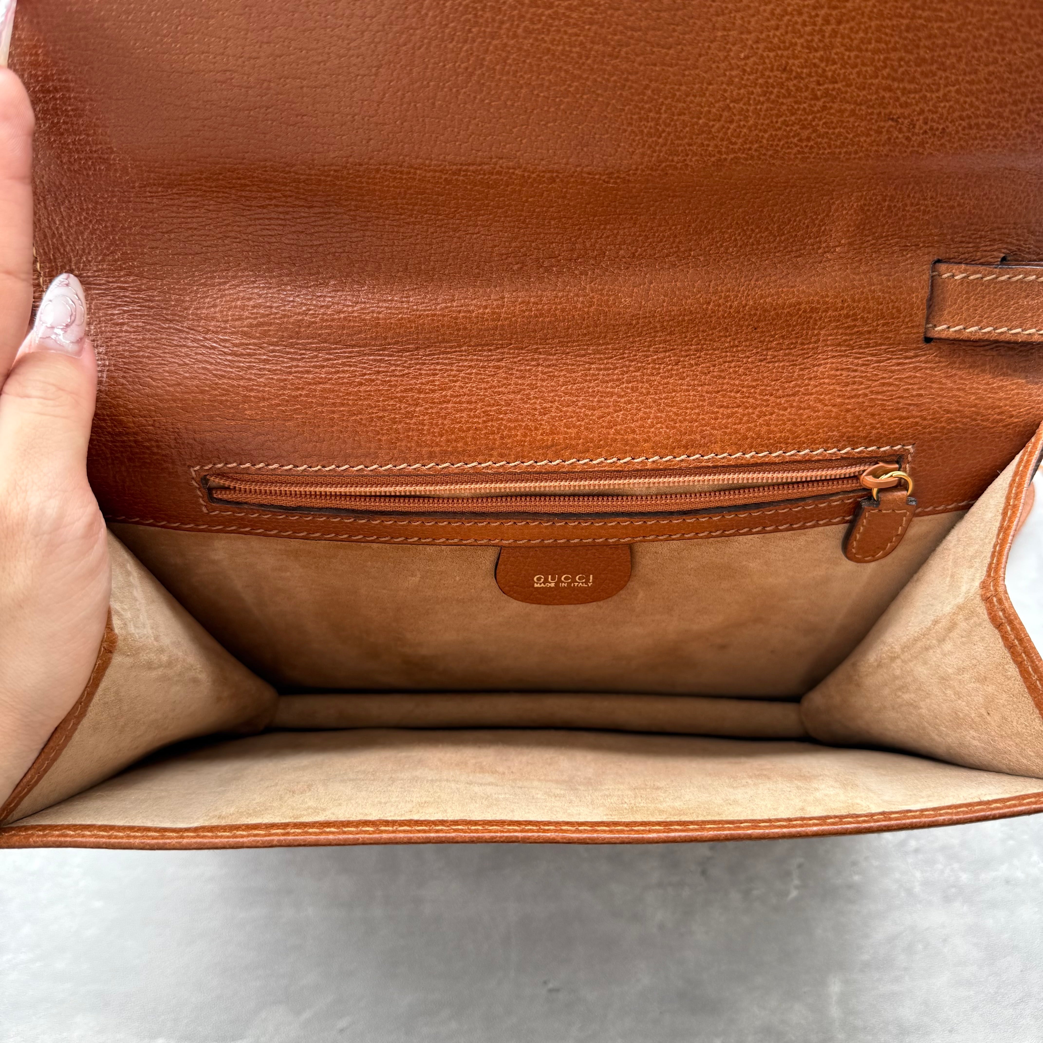 Gucci Vintage Clutch Bag Brown