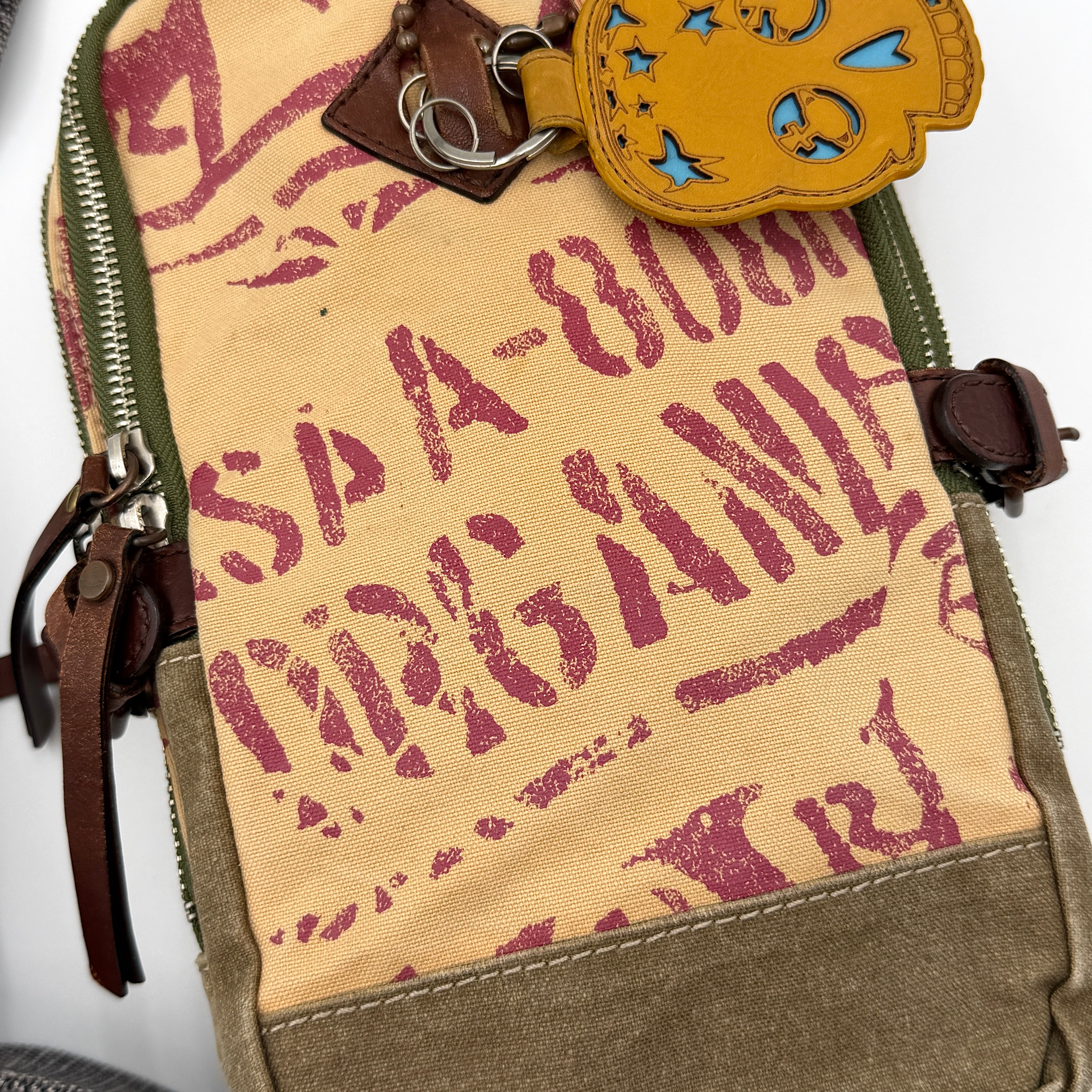Vivienne Westwood Canvas Skull Sling Bag Brown