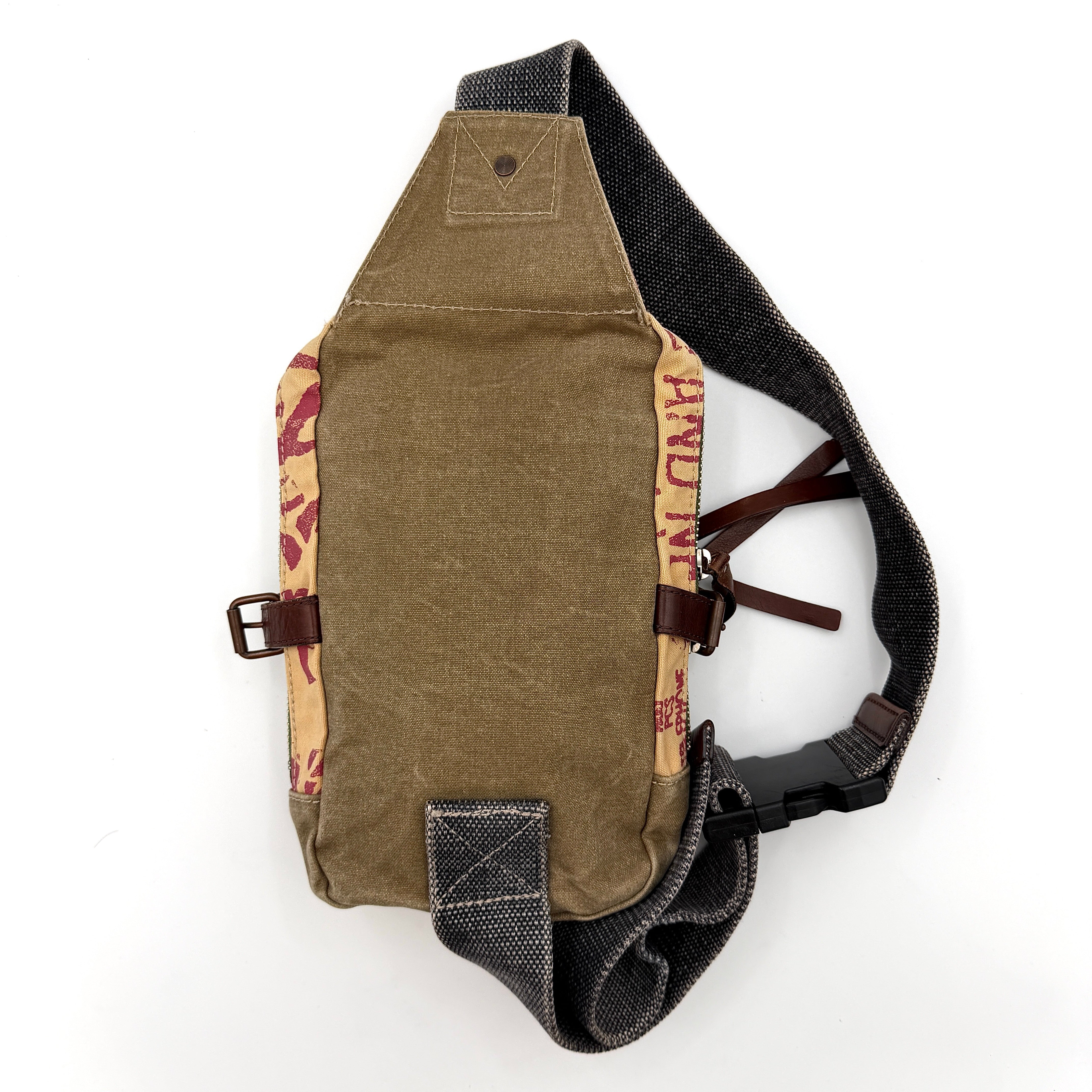 Vivienne Westwood Canvas Skull Sling Bag Brown