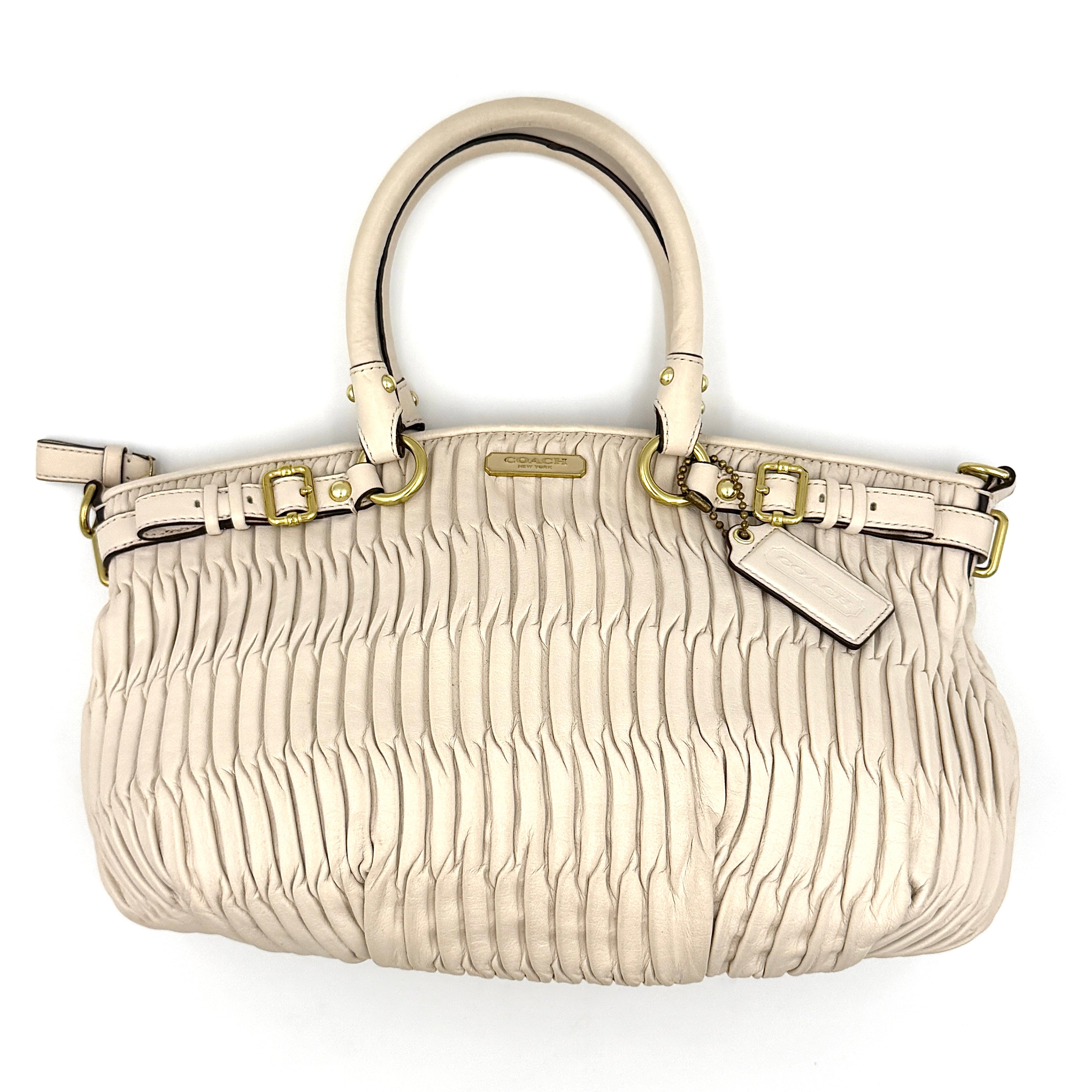 Coach 2Way Signature Madison Shoulder Bag Cream