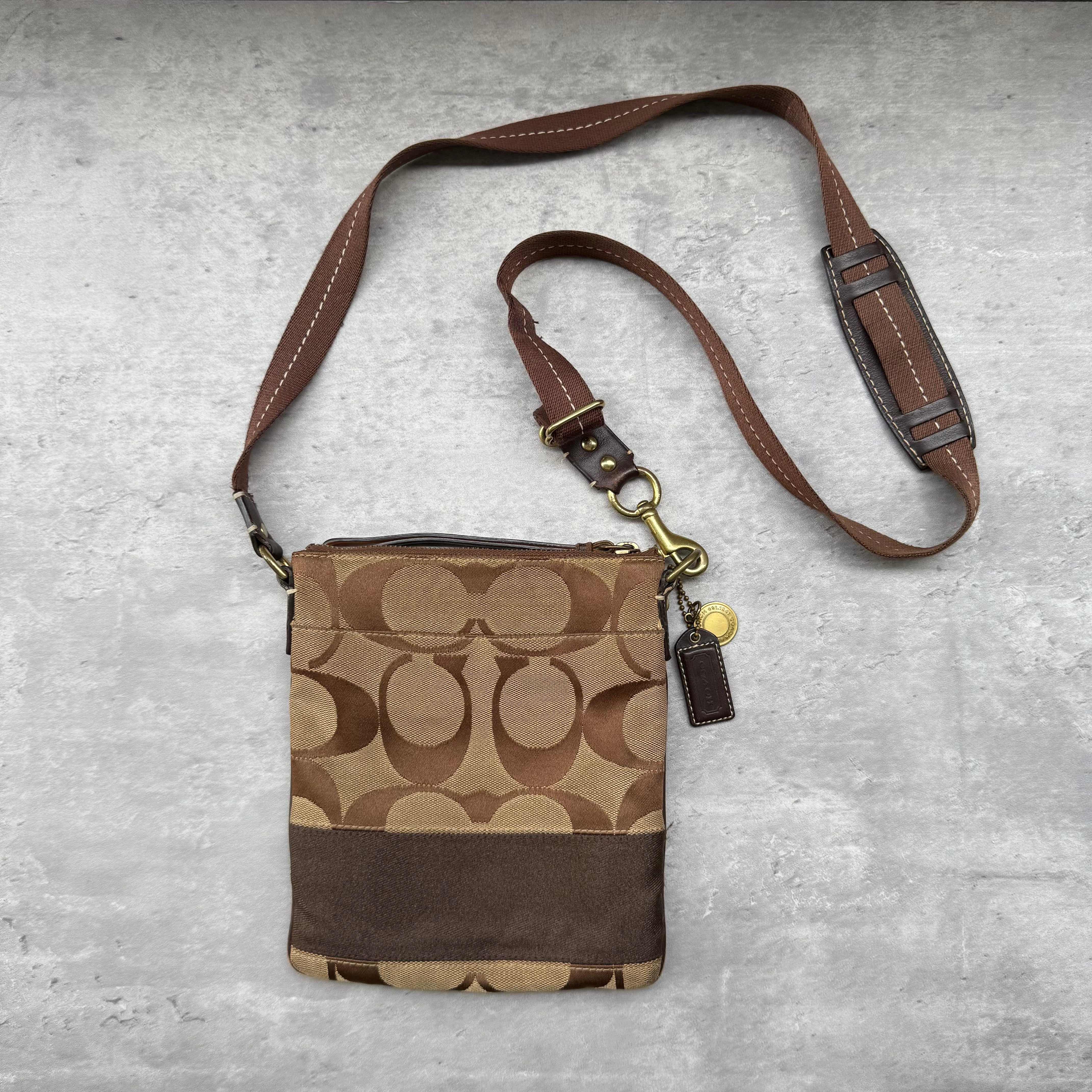 Coach Signature Canvas Crossbody Bag Brown