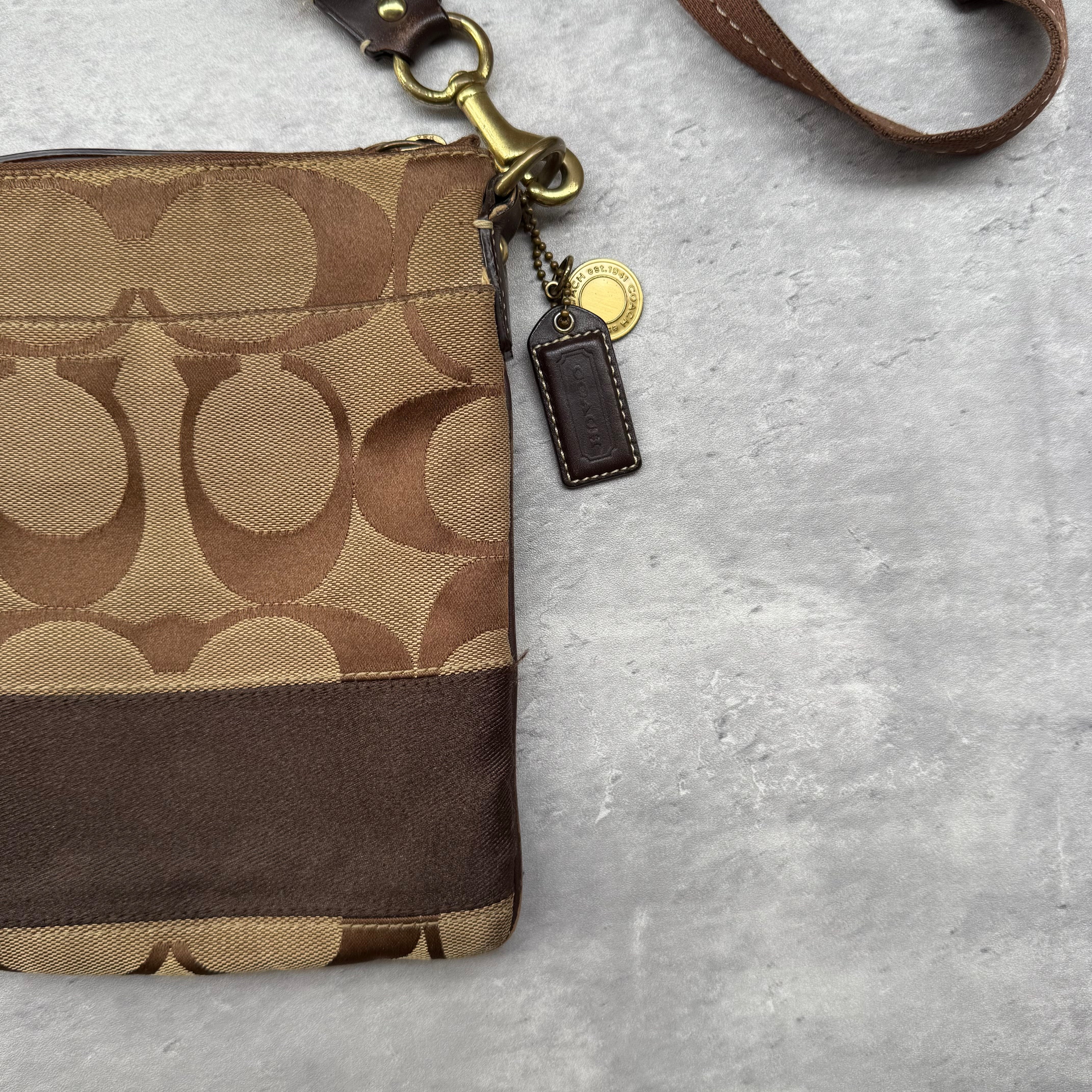Coach Signature Canvas Crossbody Bag Brown