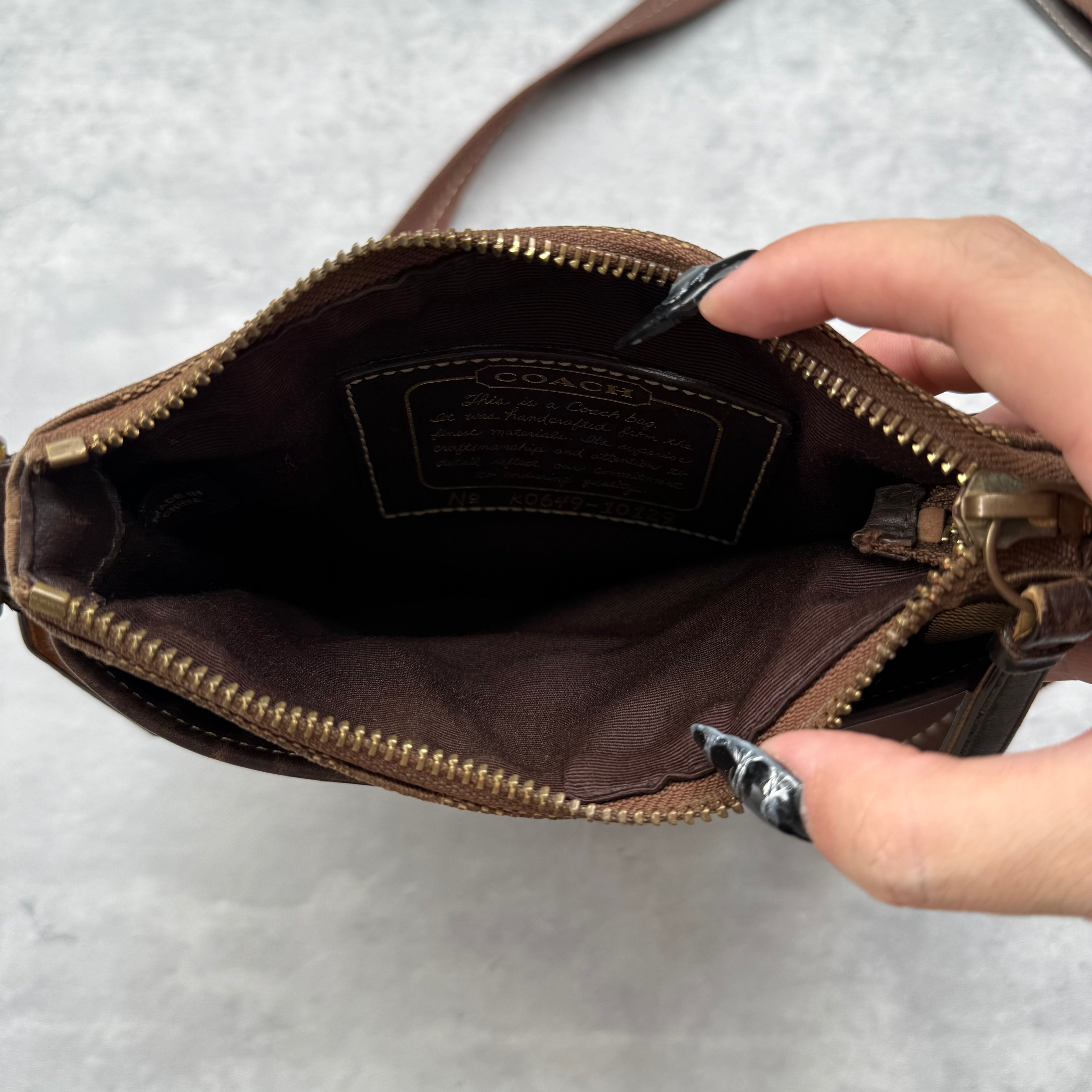 Coach Signature Canvas Crossbody Bag Brown