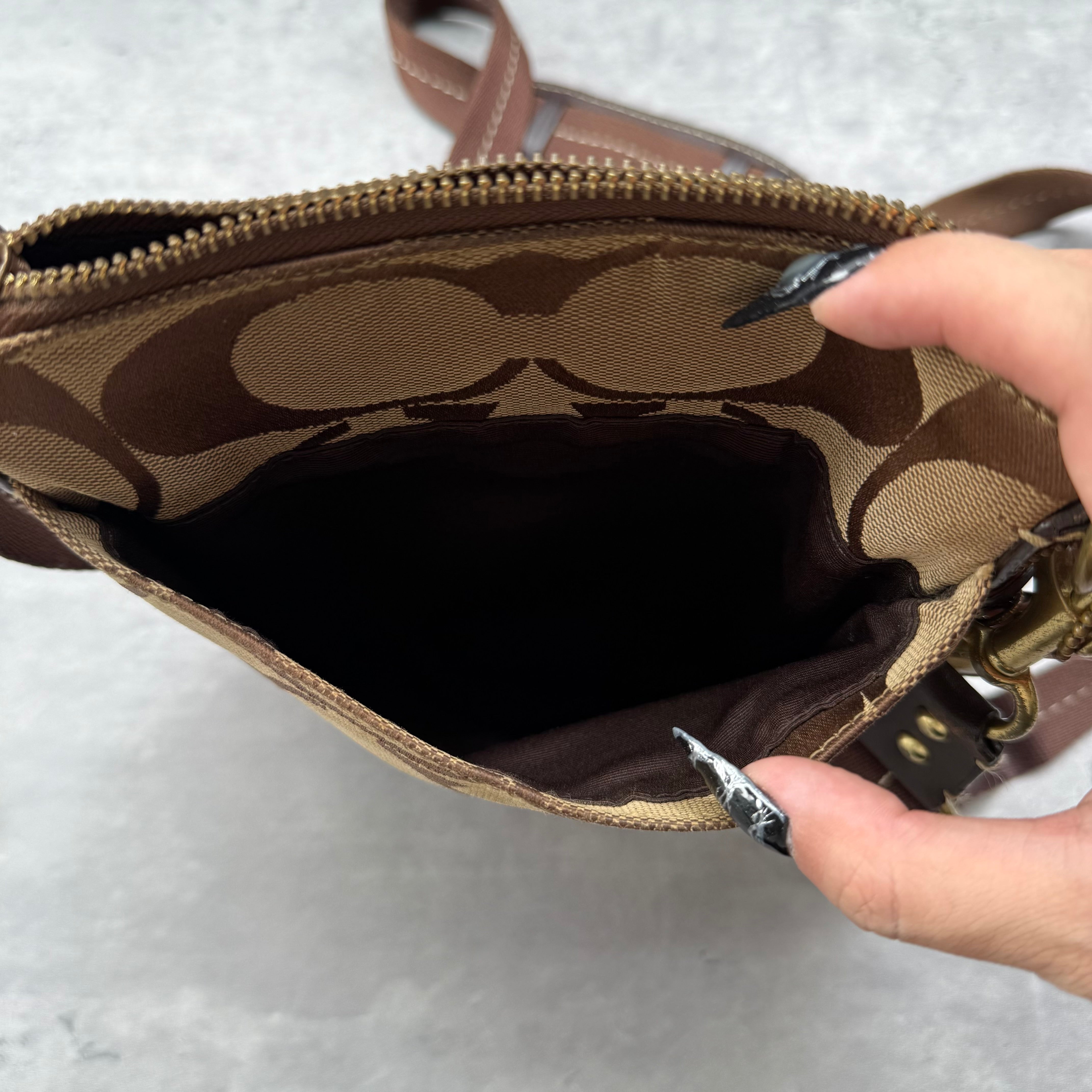 Coach Signature Canvas Crossbody Bag Brown