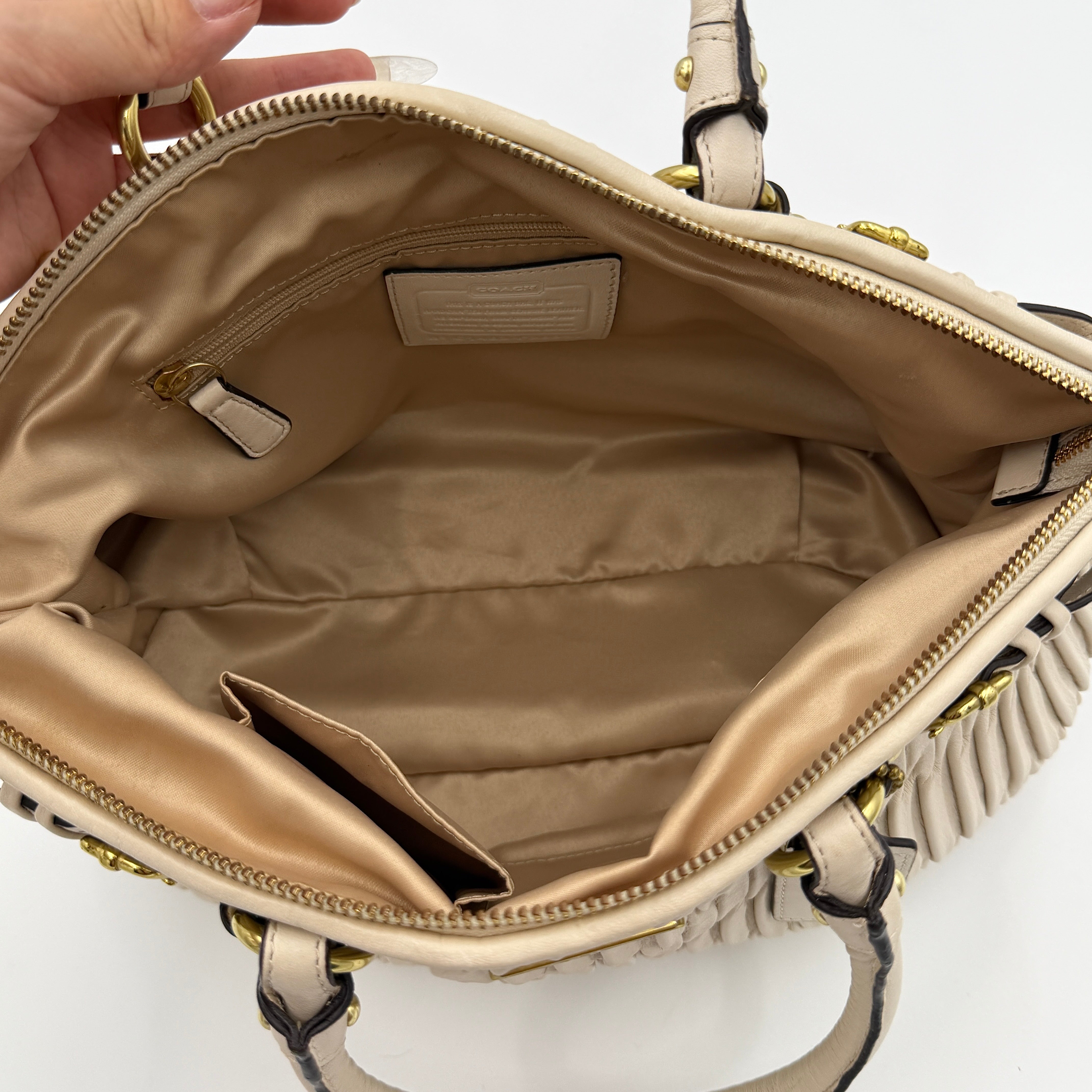 Coach 2Way Signature Madison Shoulder Bag Cream