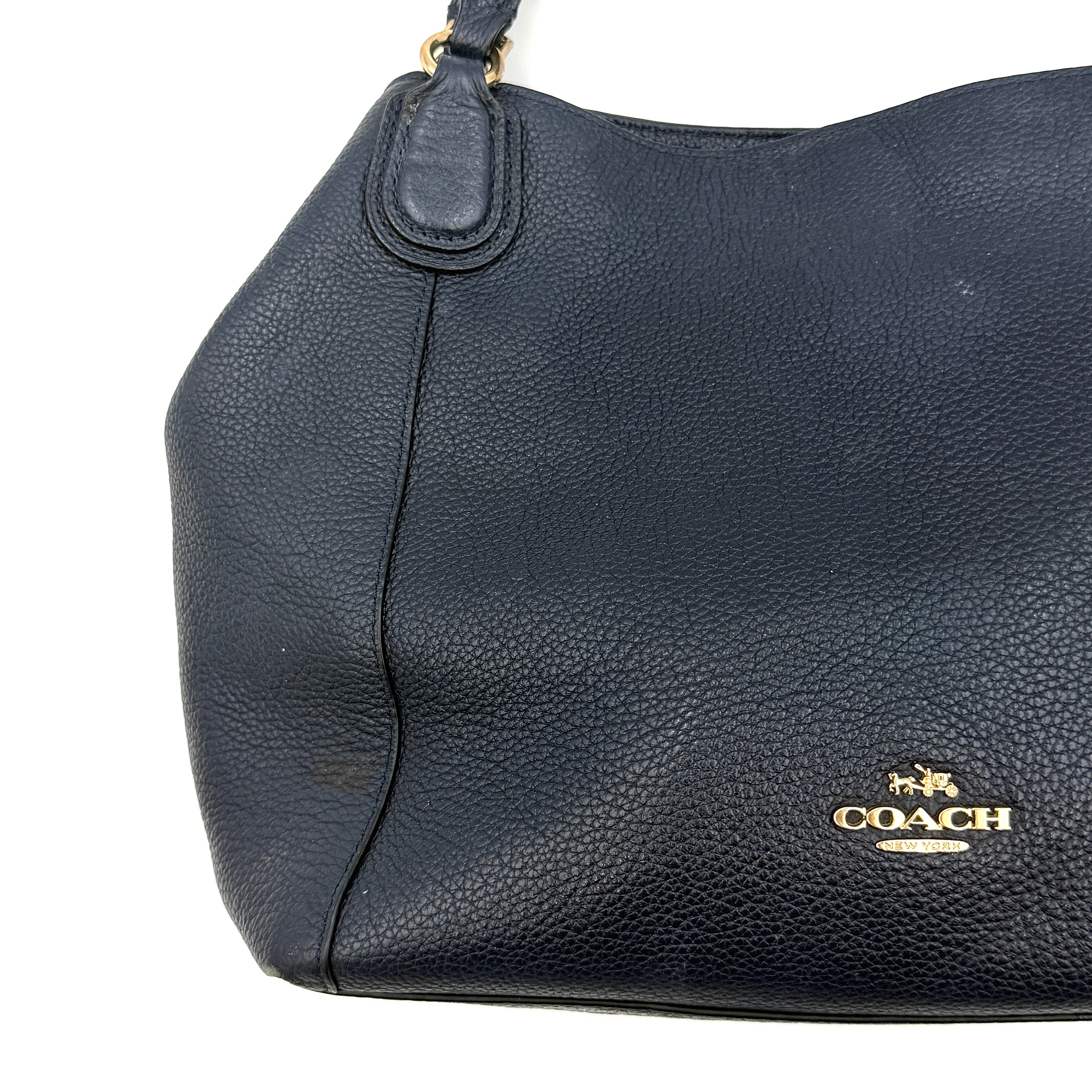 Coach Edie 28 Shoulder Bag Navy Blue