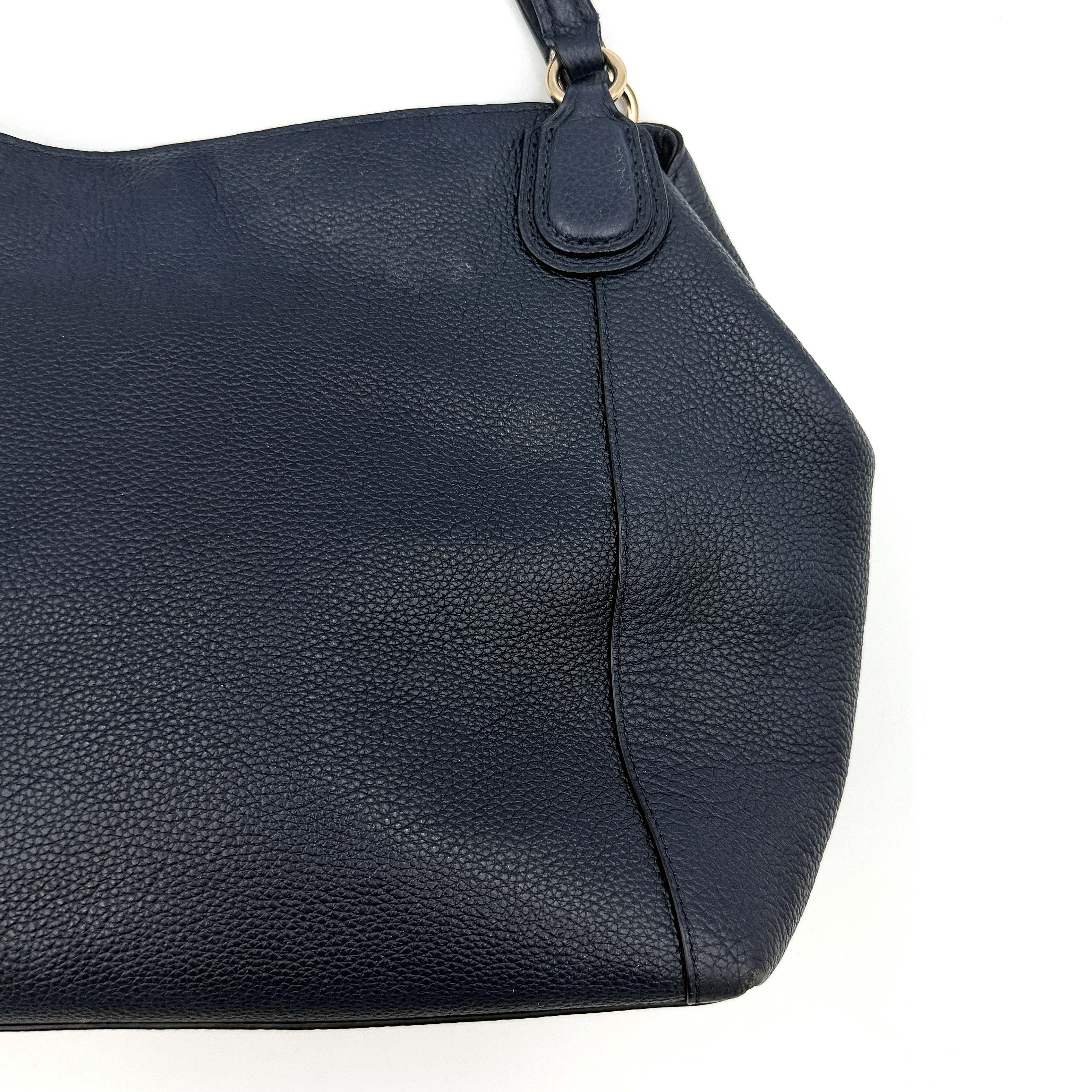 Coach Edie 28 Shoulder Bag Navy Blue