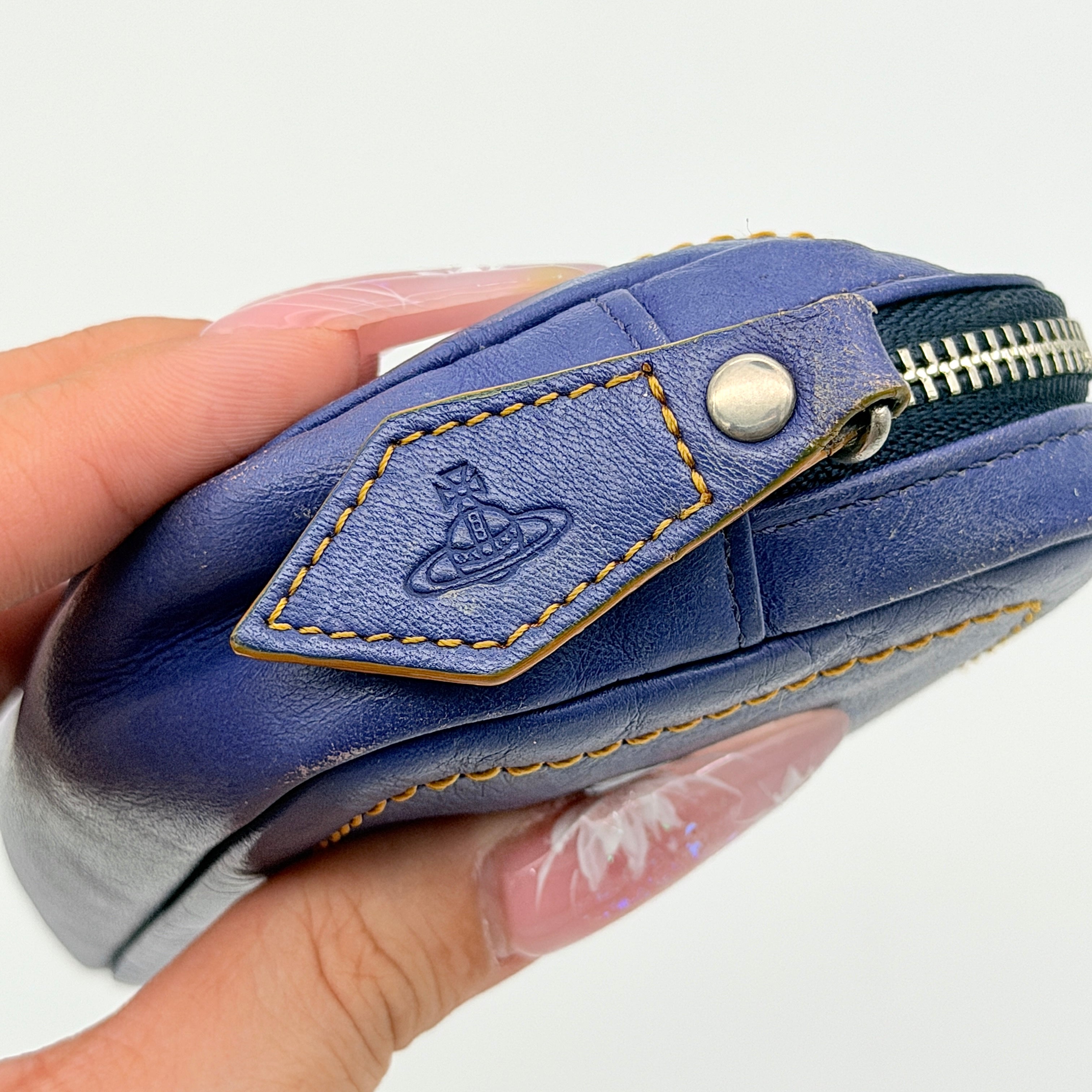 Vivienne Westwood Perforated Orb Pouch Blue