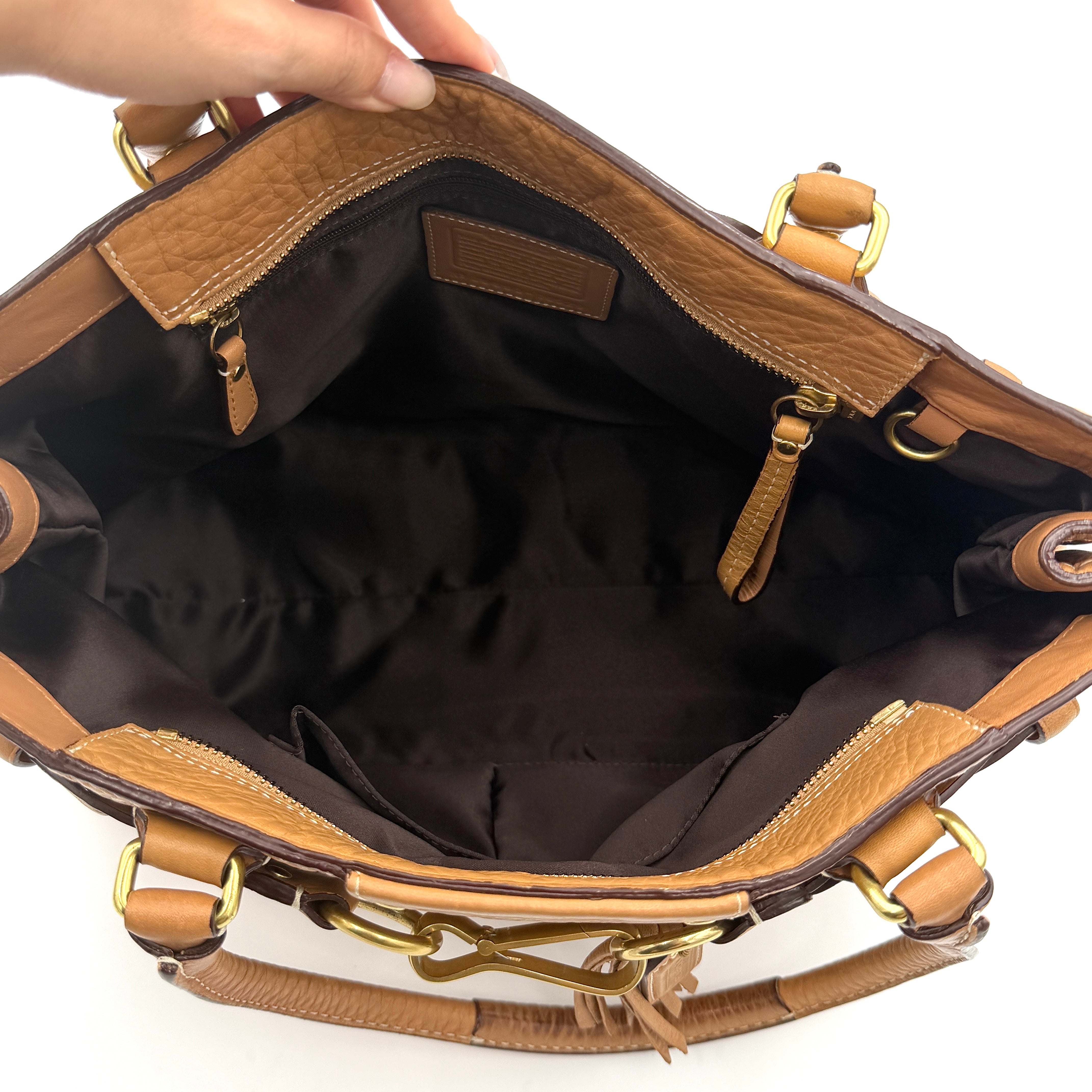 Coach Signature Hampton Carryall Shoulder Bag Brown