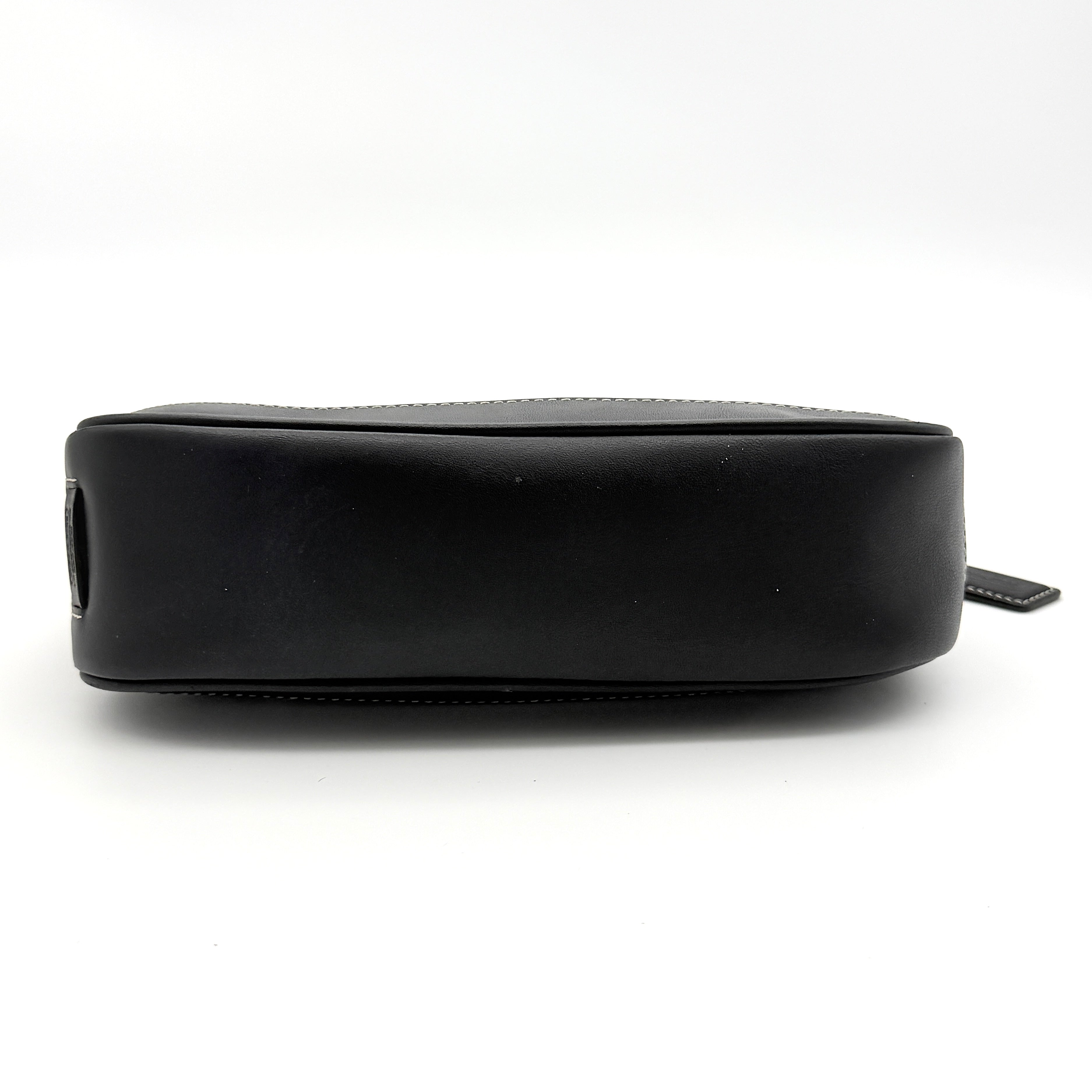 Coach Y2K Demi Shoulder Bag in grey and black jacquard with black leather trim and silver hardware.