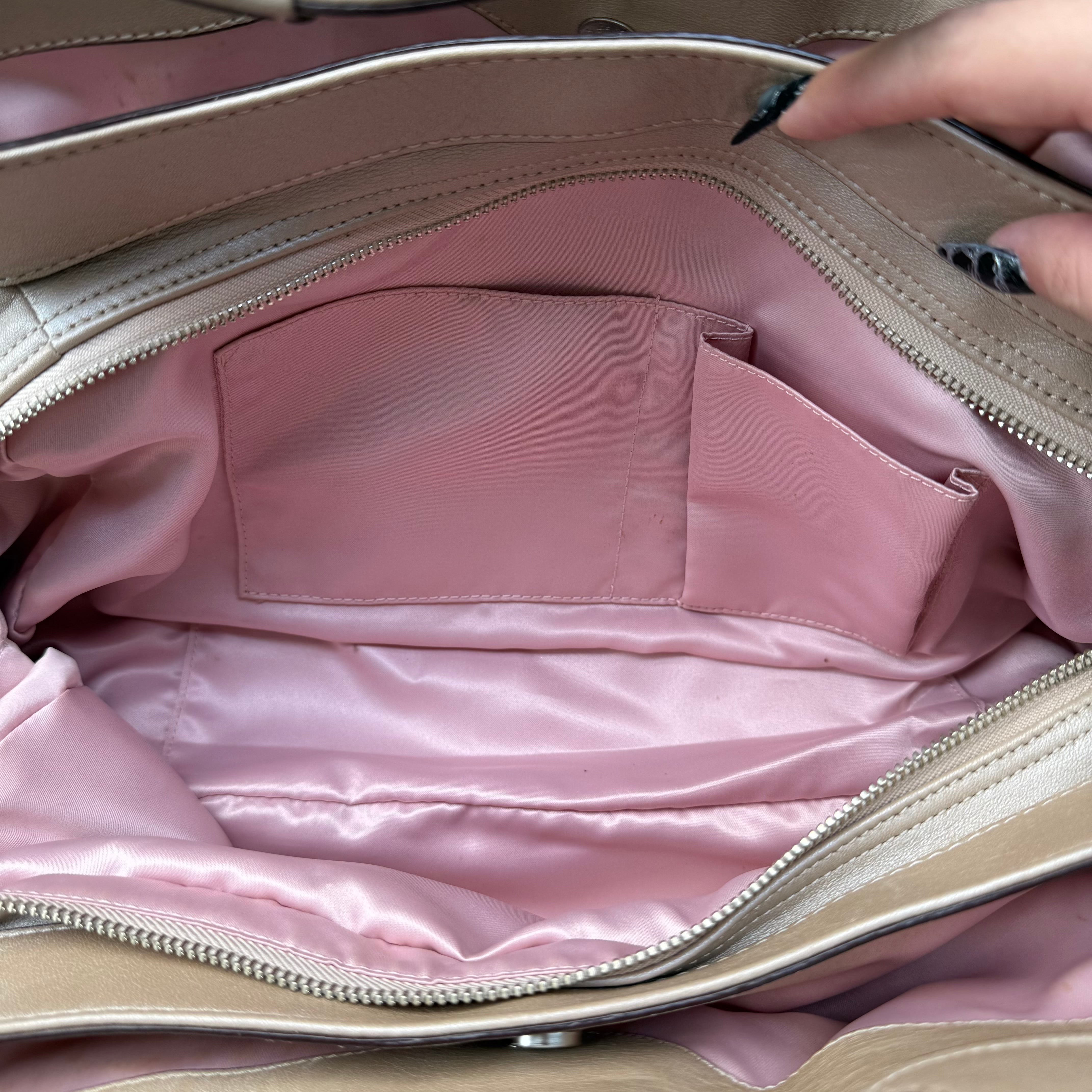 Coach Perforated Hobo Handbag Light Brown