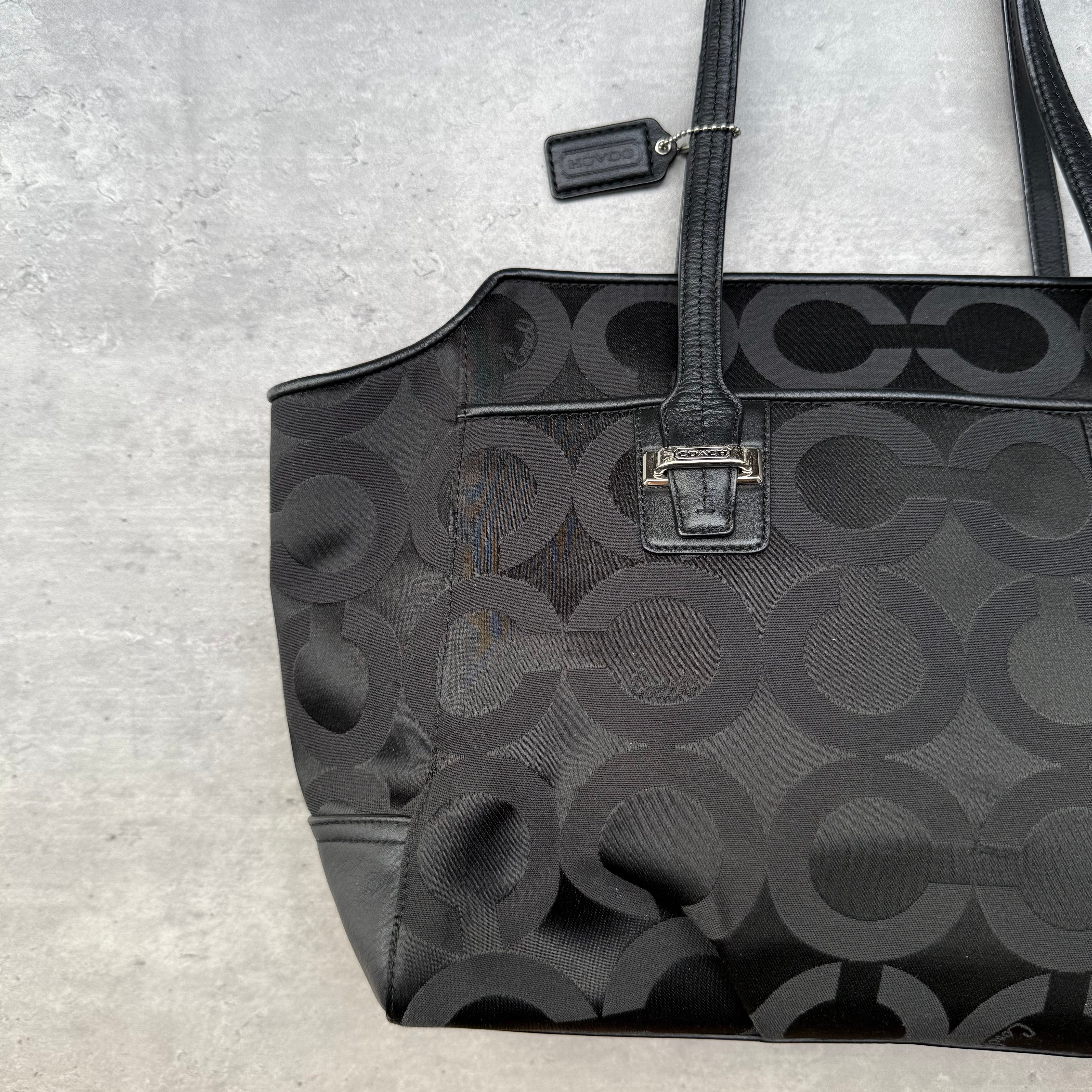 Coach Taylor OP Art Alexis Carryall Handbag Black
