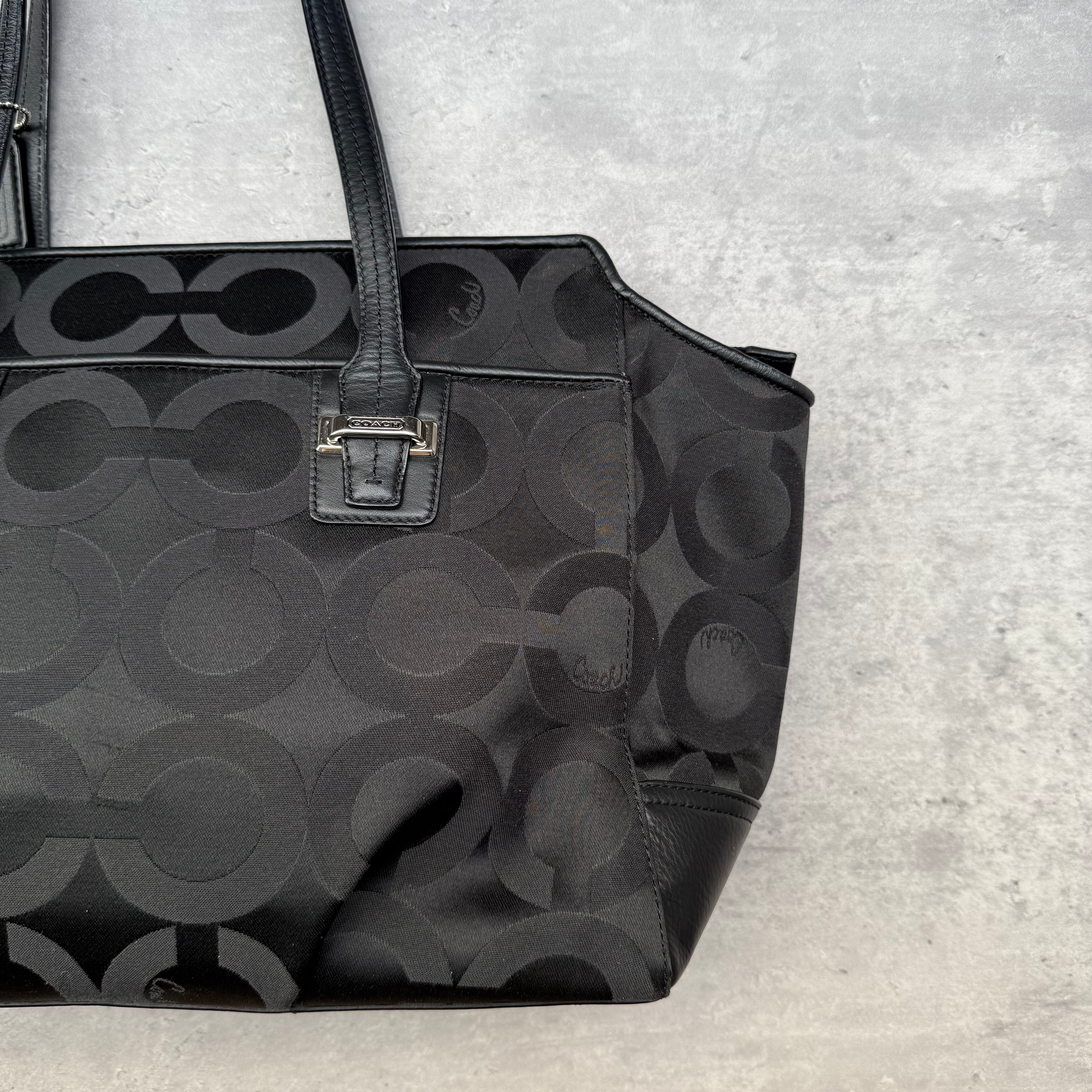 Coach Taylor OP Art Alexis Carryall Handbag Black