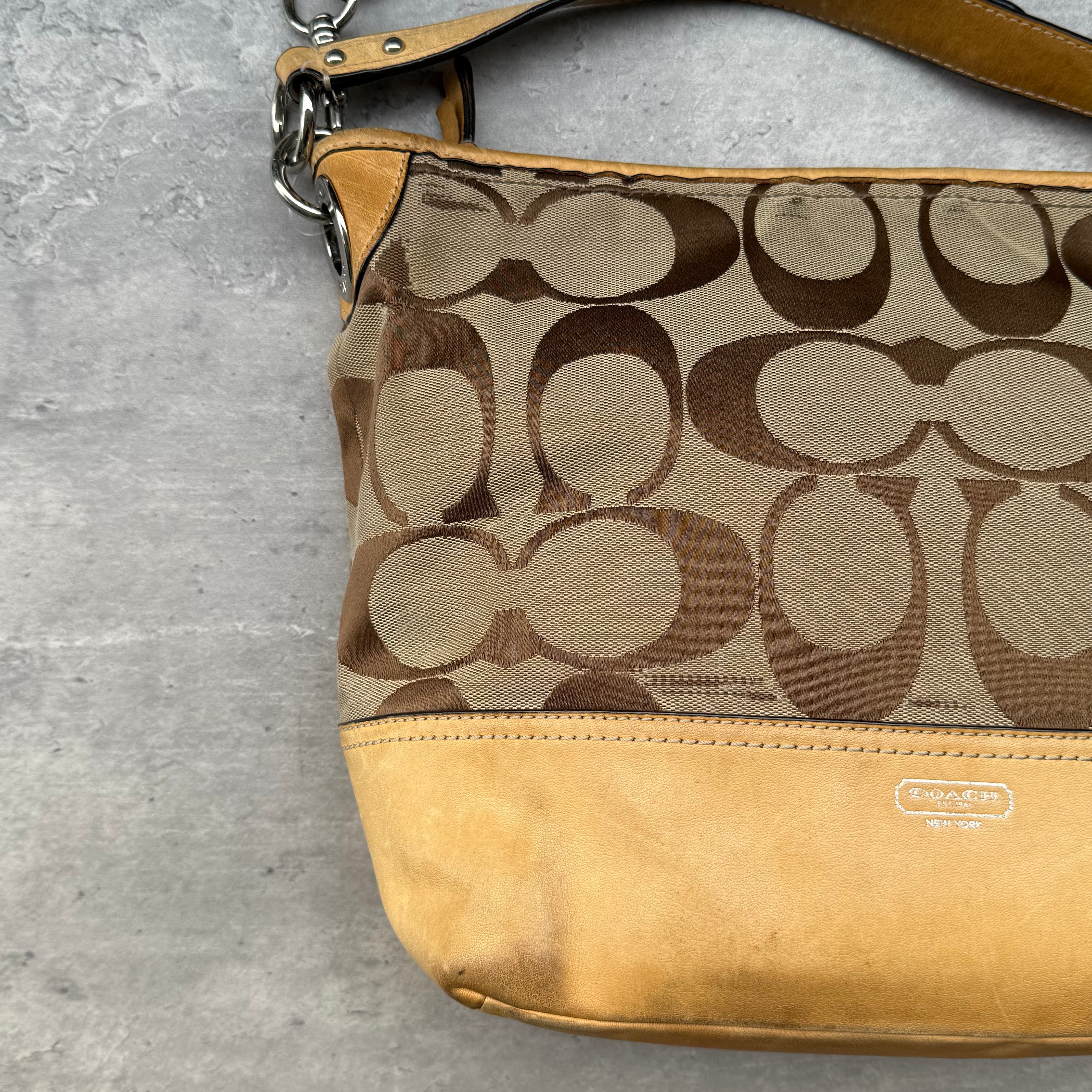 Coach Signature Canvas 2Way ShoulderBag Beige