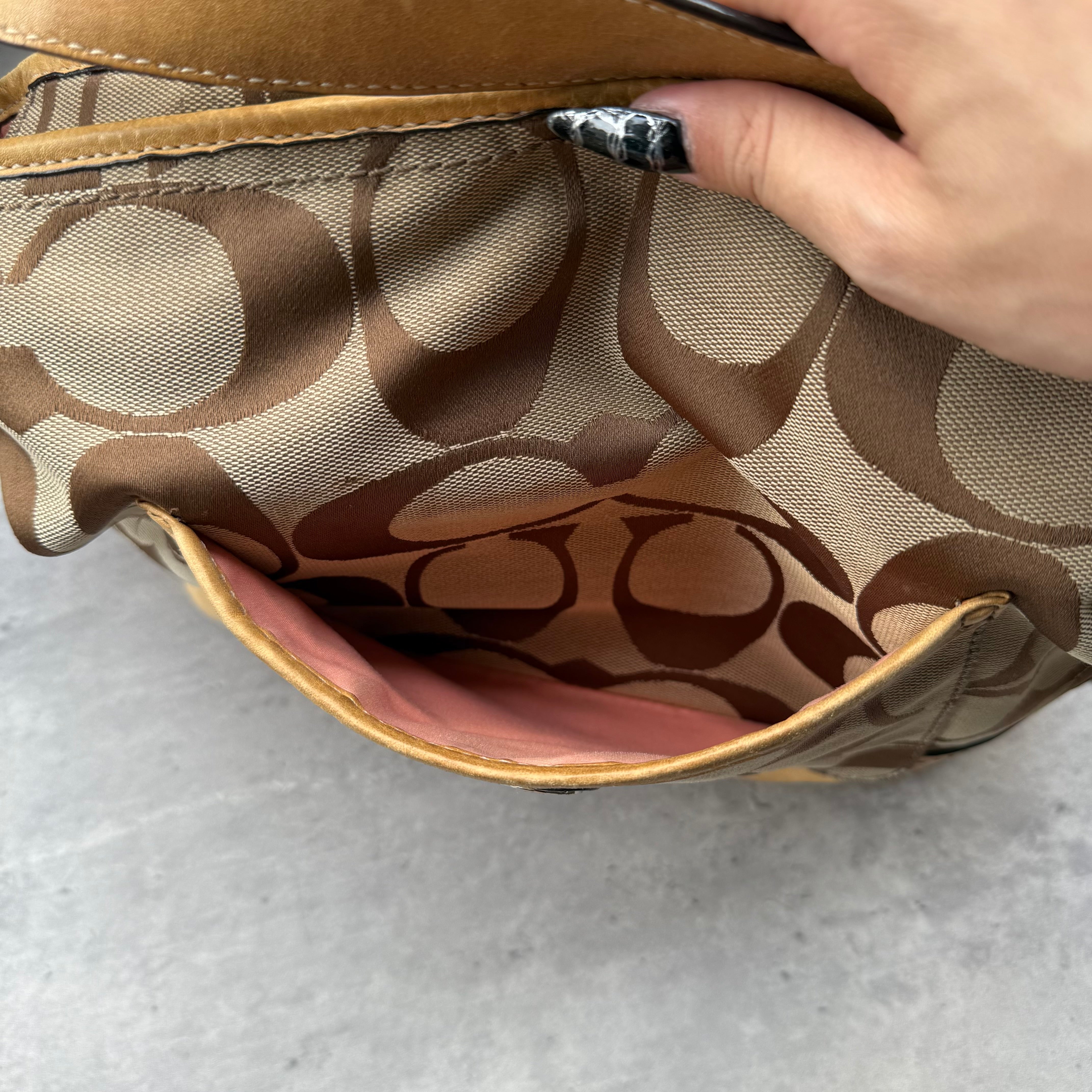 Coach Signature Canvas 2Way ShoulderBag Beige