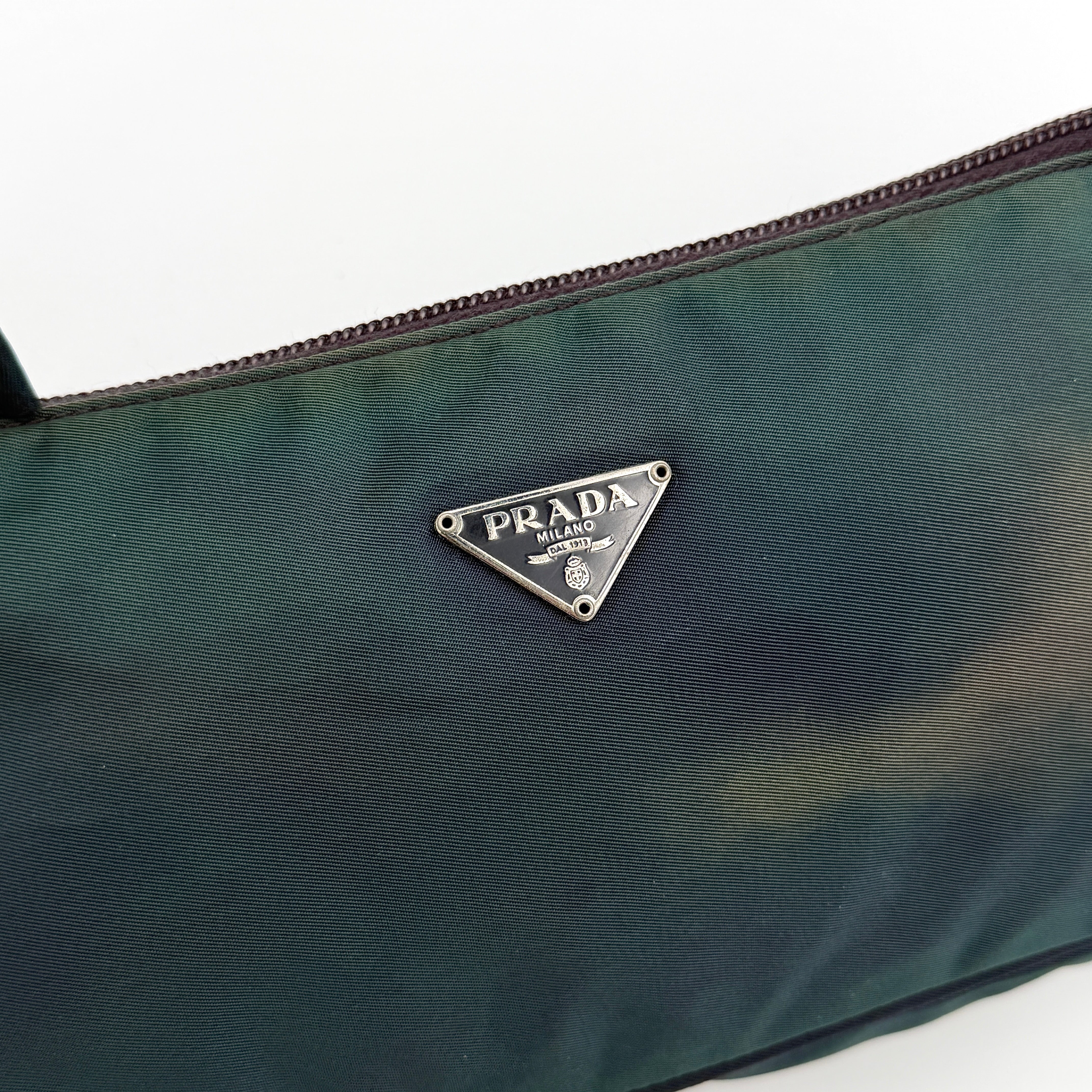 Prada Tessuto Nylon Pochette Shoulder Bag Green