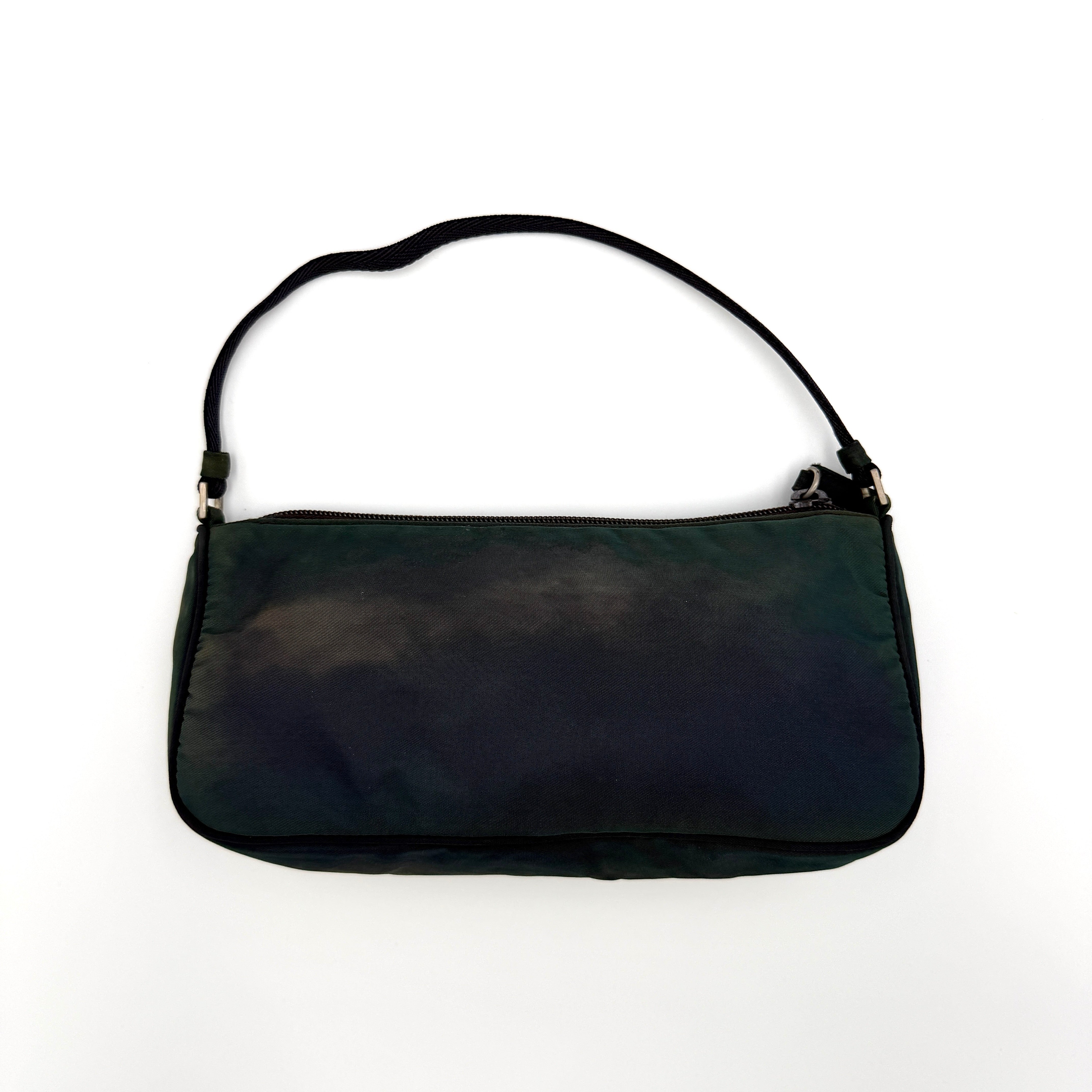 Prada Tessuto Nylon Pochette Shoulder Bag Green