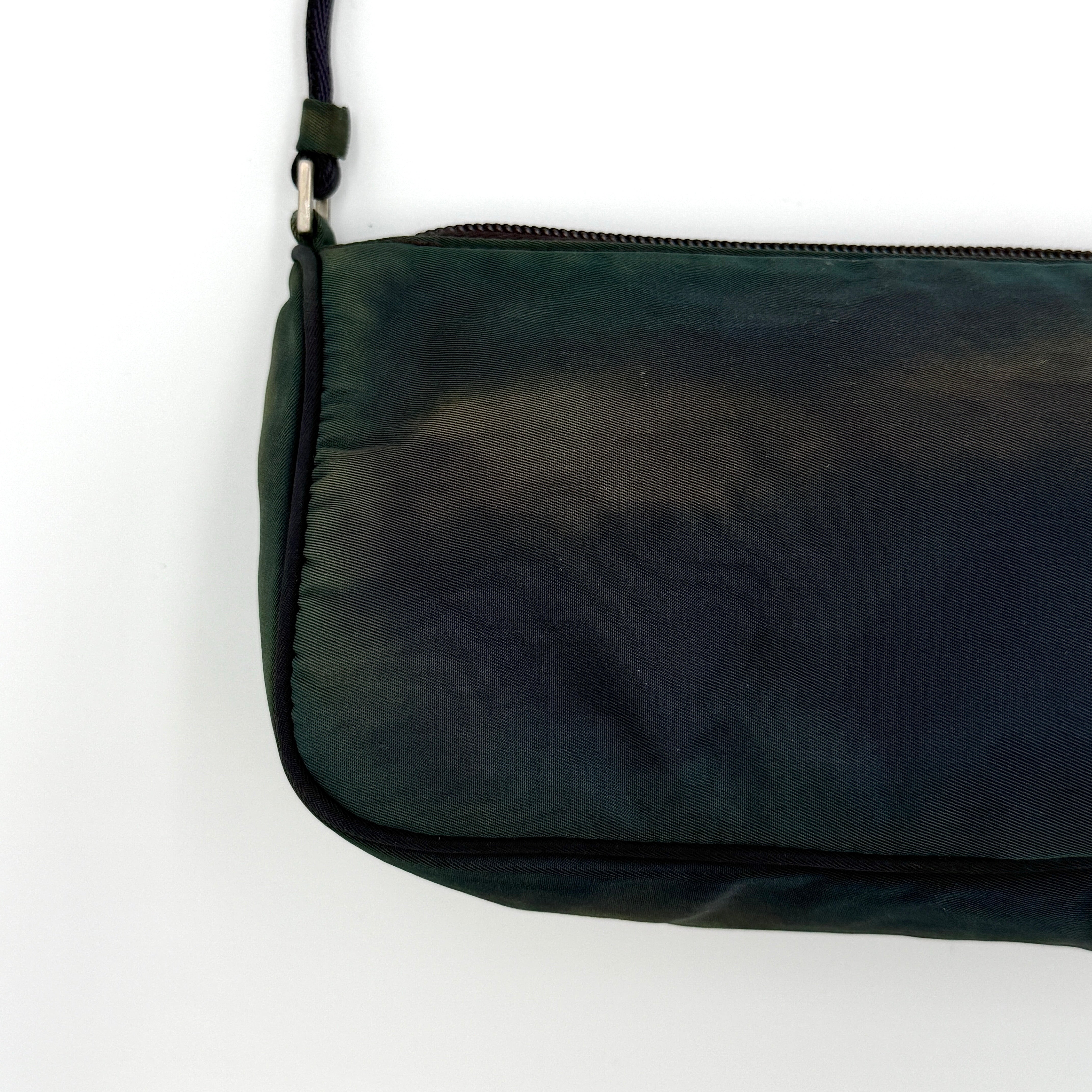 Prada Tessuto Nylon Pochette Shoulder Bag Green