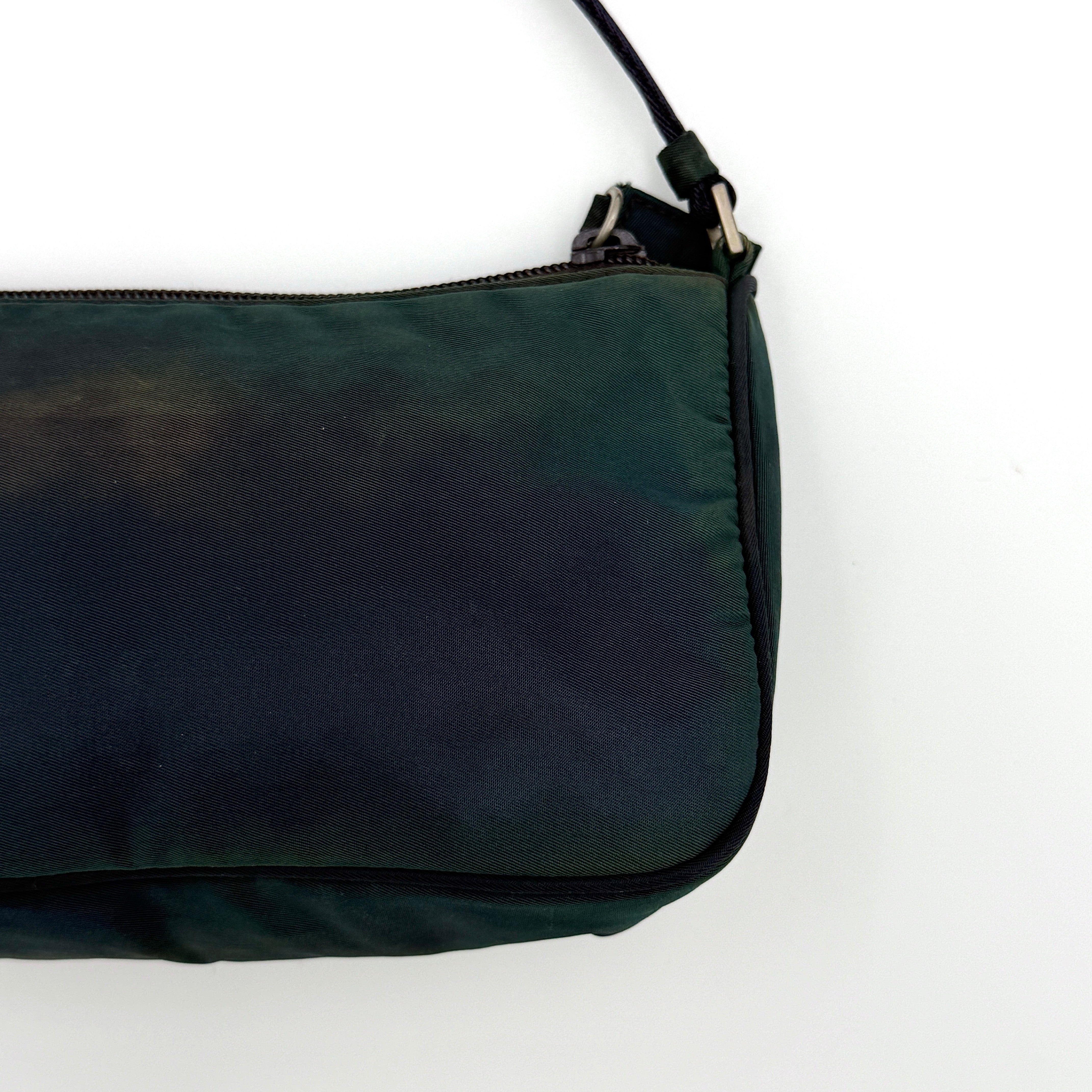 Prada Tessuto Nylon Pochette Shoulder Bag Green