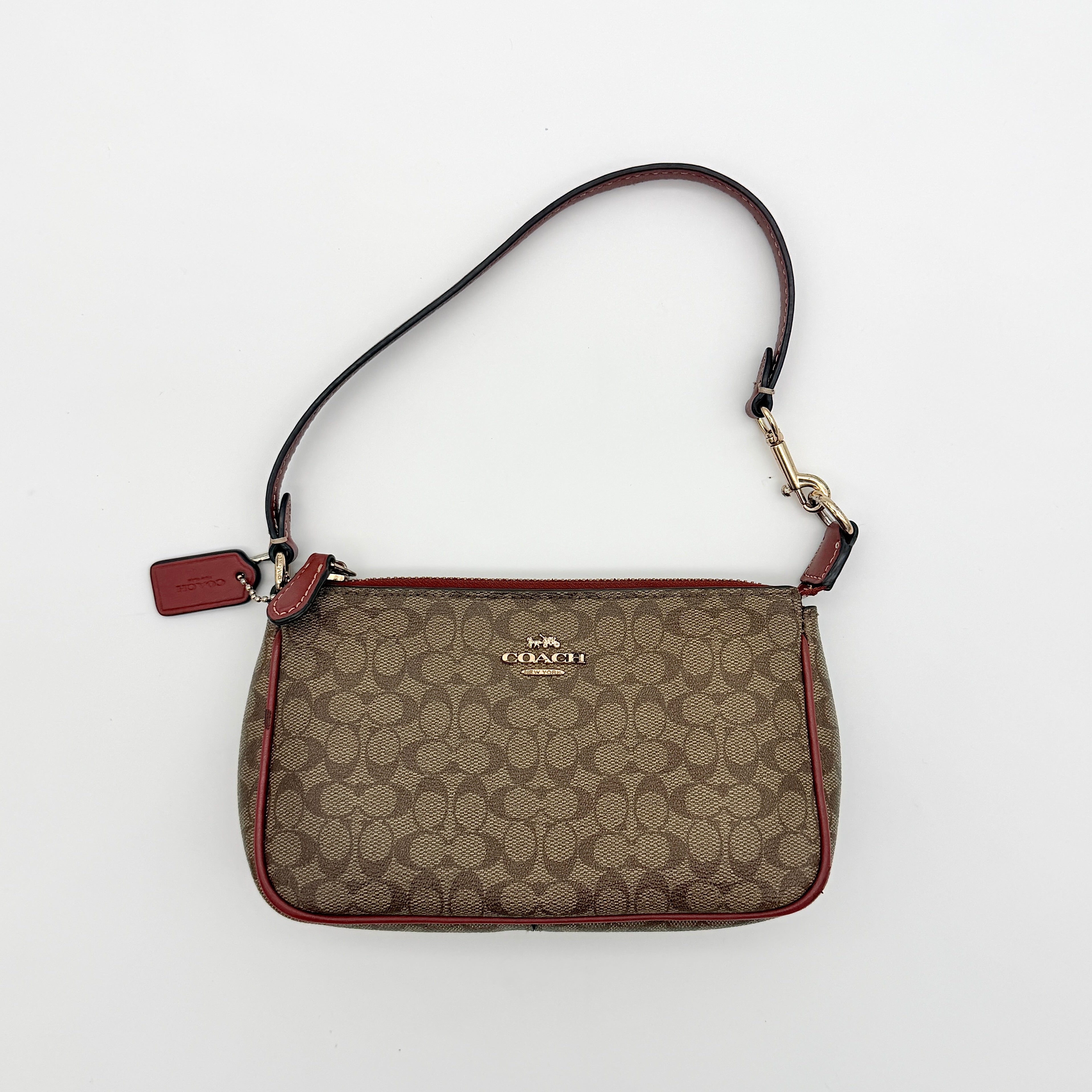Coach Signature Nolita 19 Shoulder Bag Beige/Red