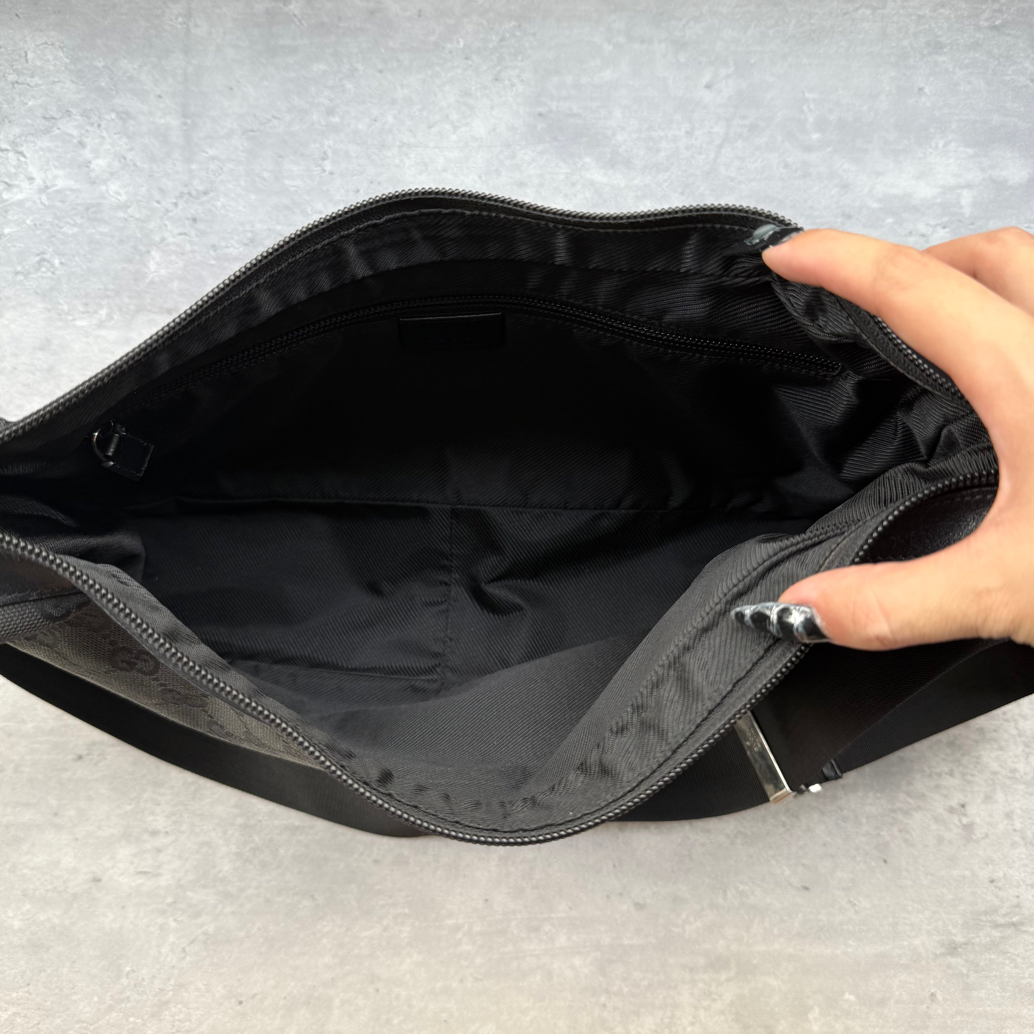 Gucci GG Monogram Crossbody Bag Black