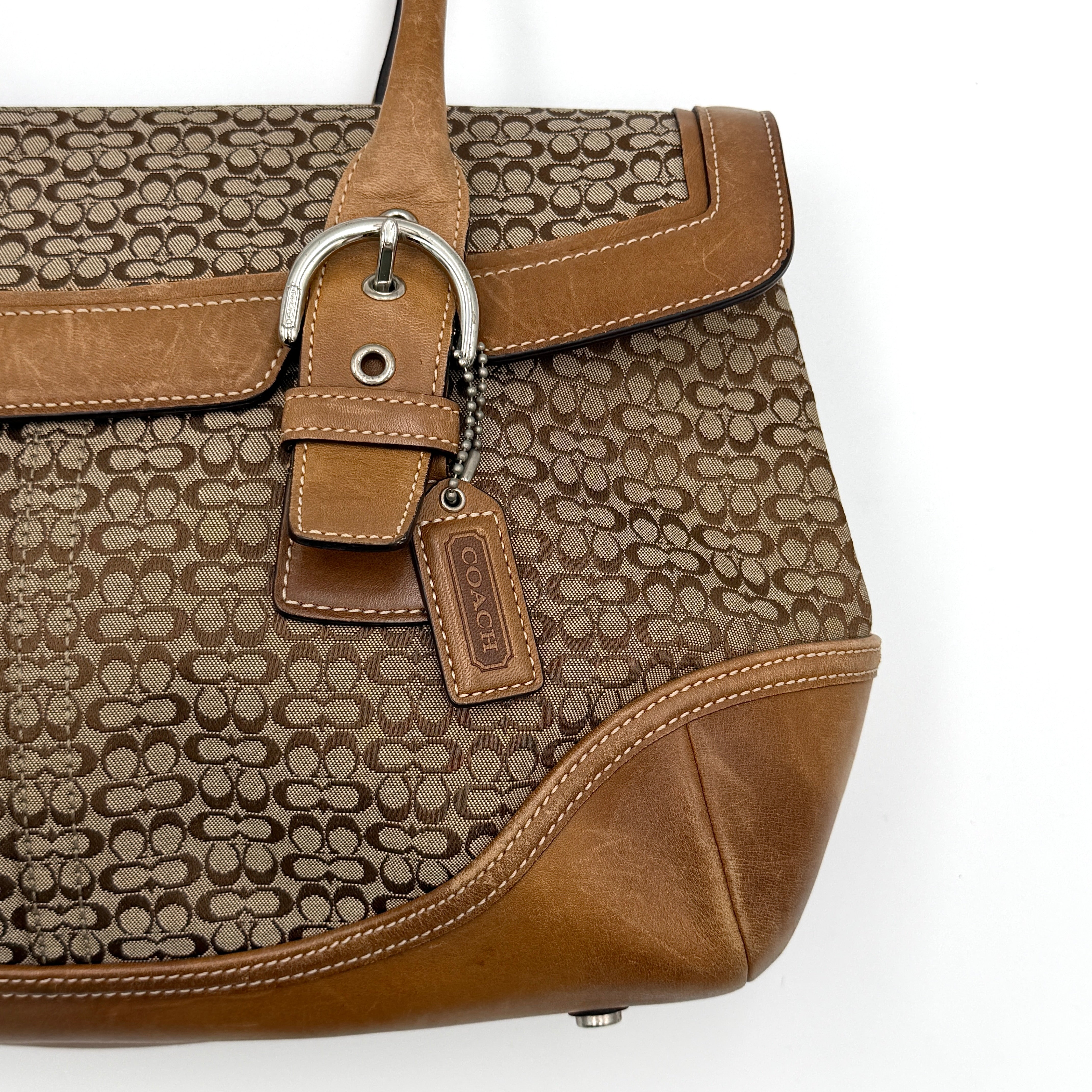 Coach Y2K Signature Soho Hampton Satchel Shoulder Bag Brown/Tan
