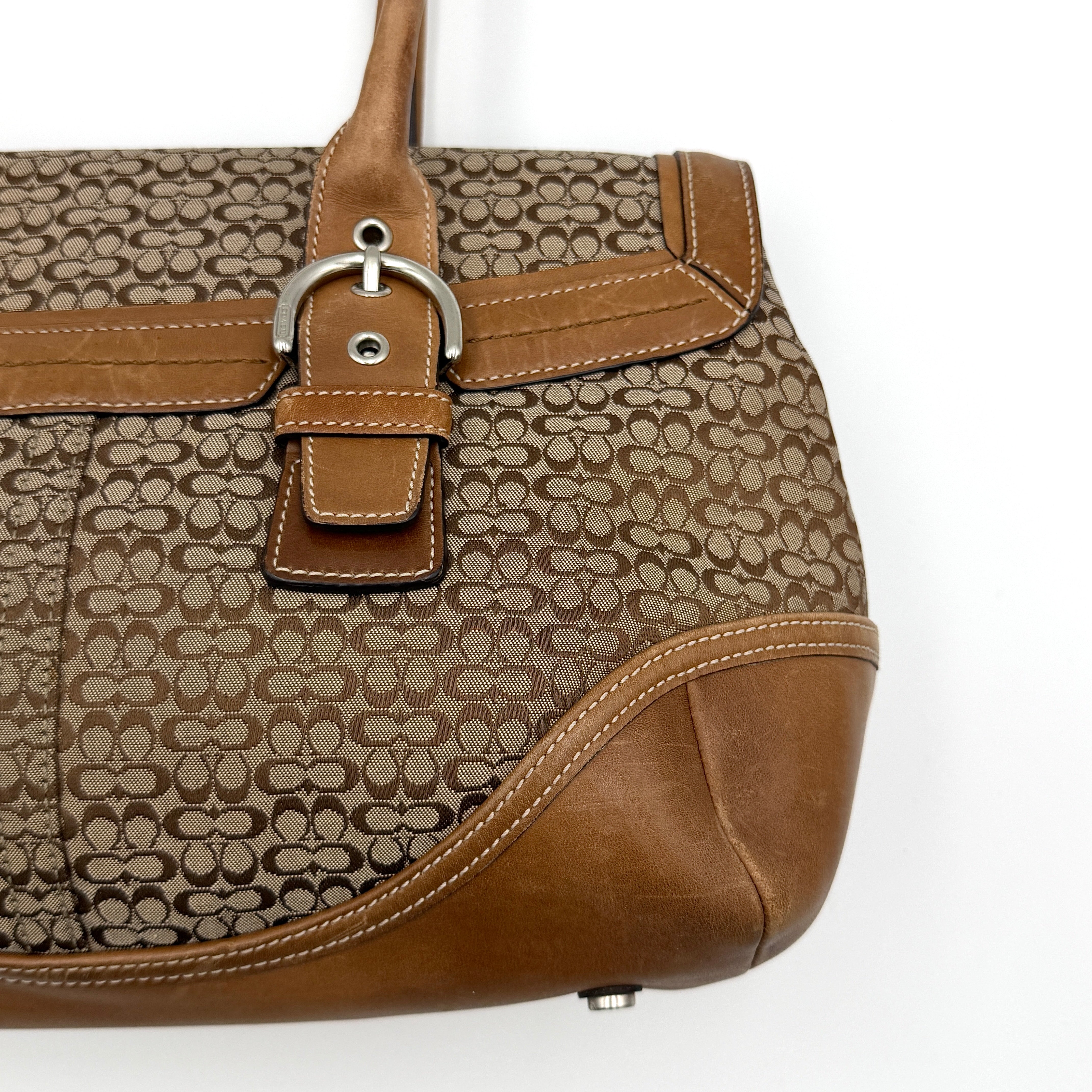 Coach Y2K Signature Soho Hampton Satchel Shoulder Bag Brown/Tan