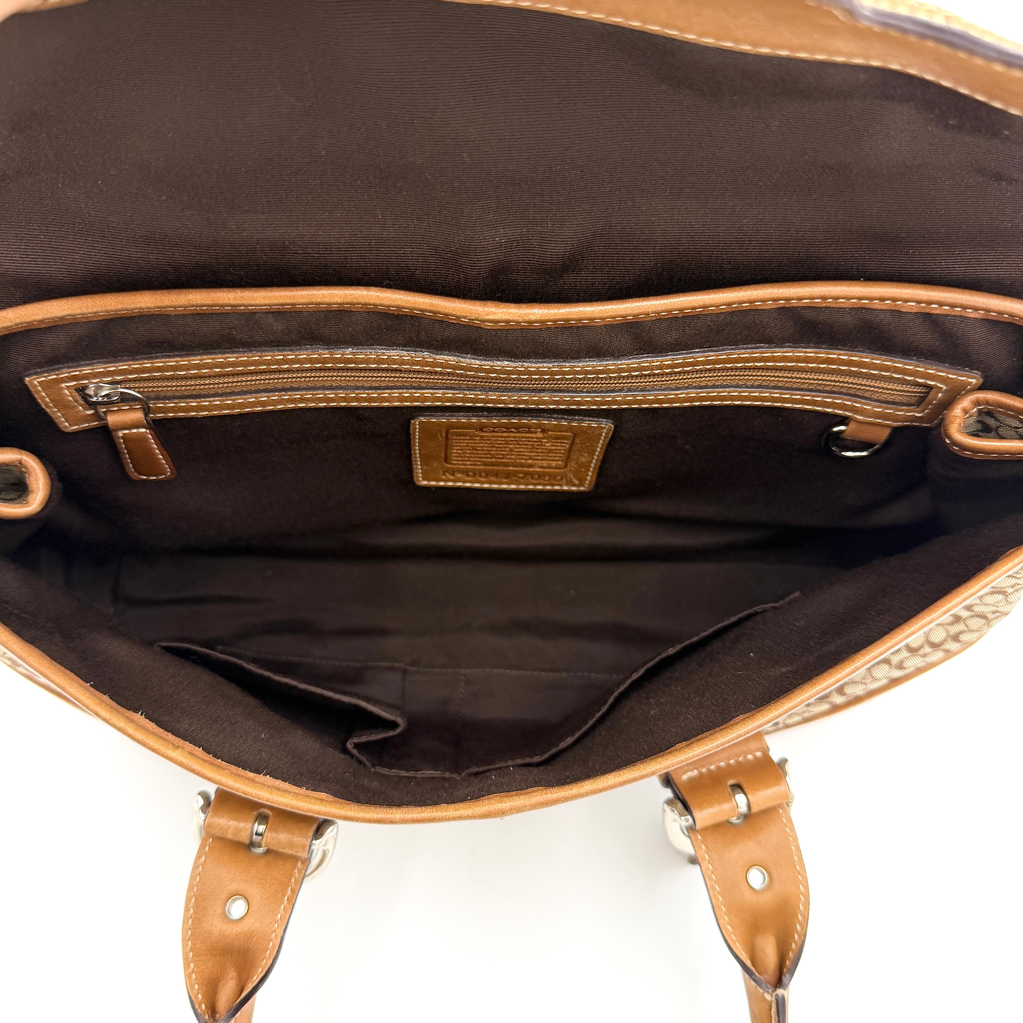 Coach Y2K Signature Soho Hampton Satchel Shoulder Bag Brown/Tan