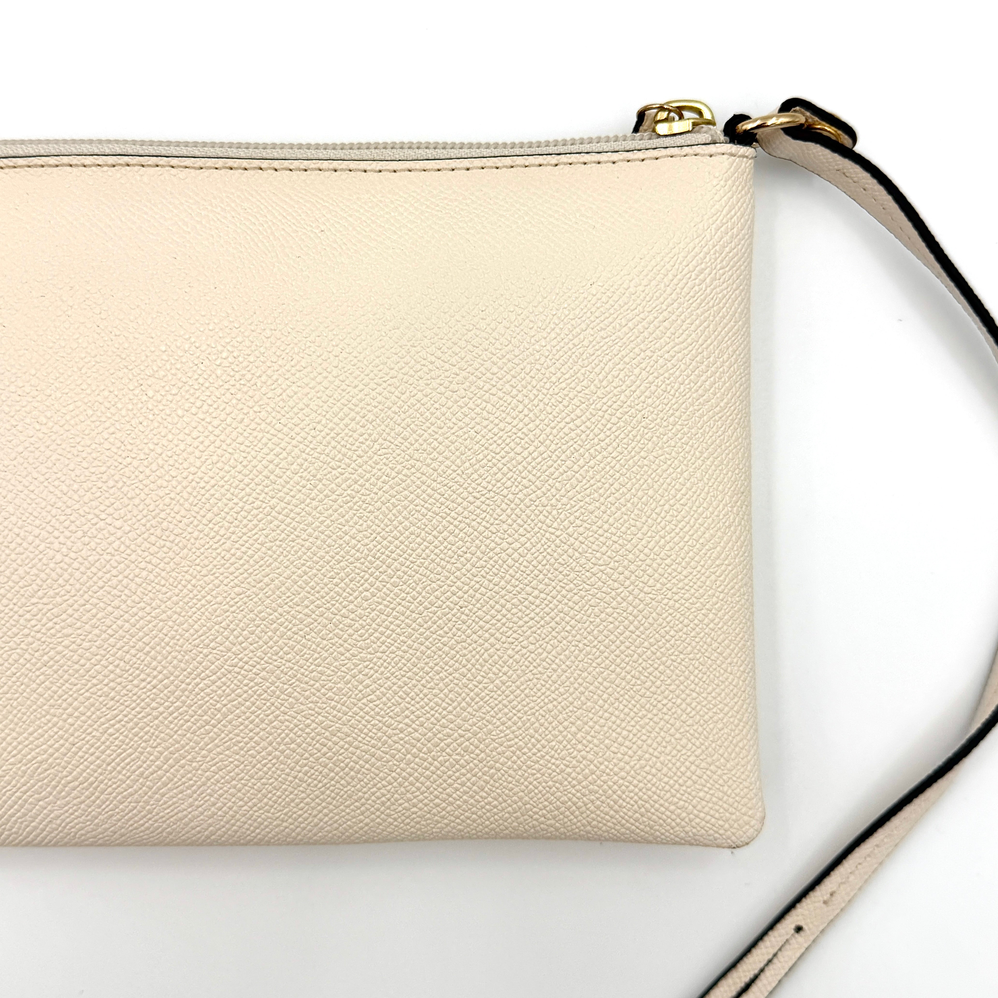 Coach Storypatch Creed Zip Wristlet Cream